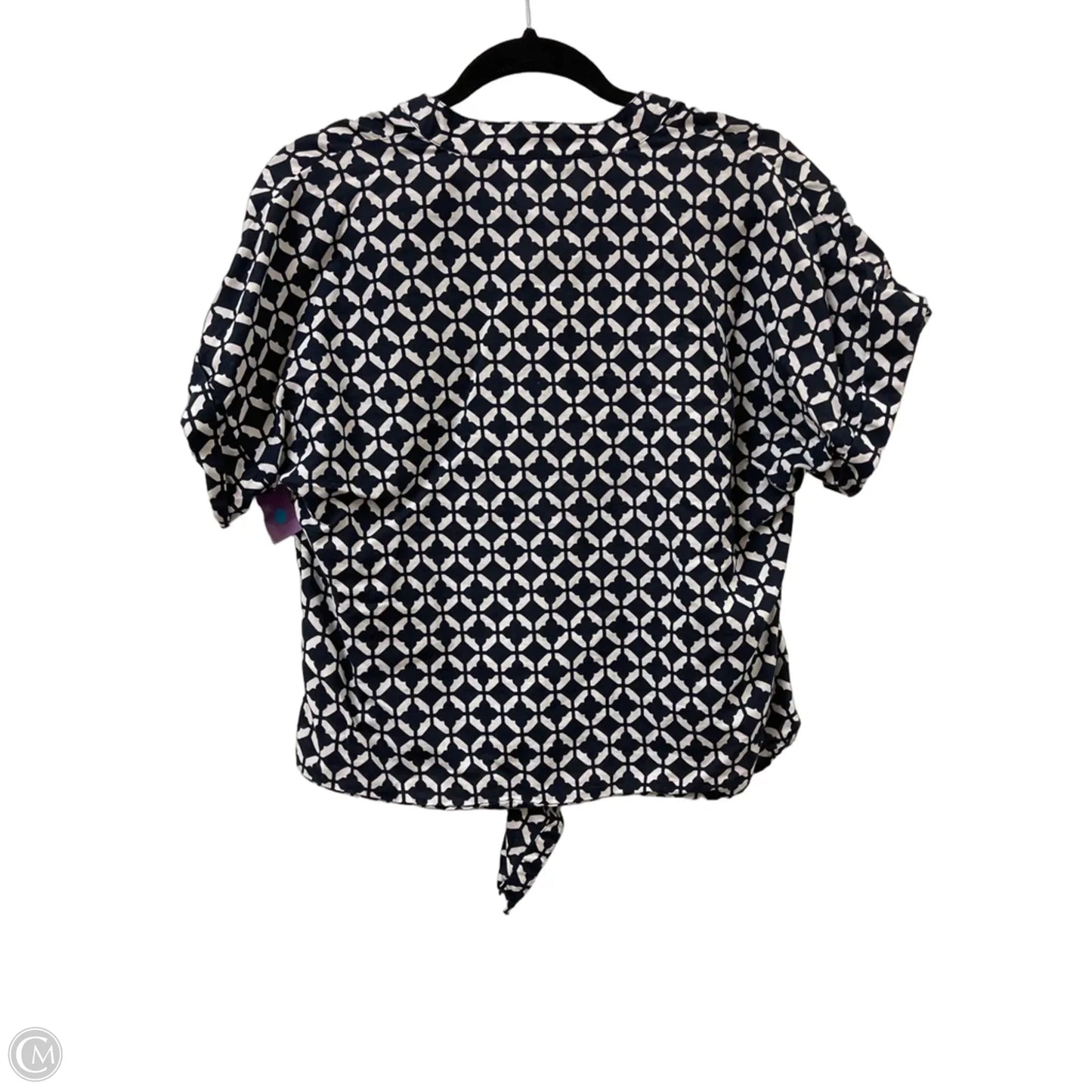 Blouse Short Sleeve By Charter Club In Navy, Size: S