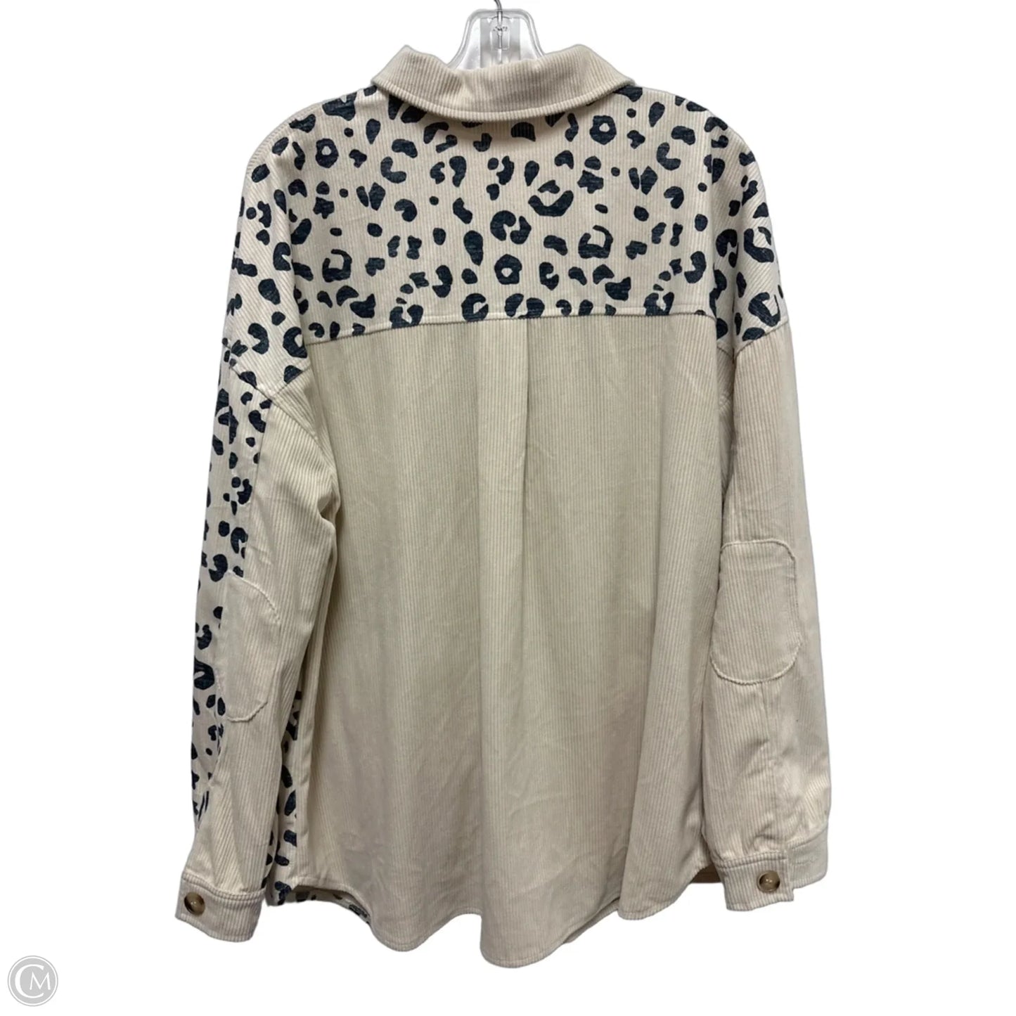 Jacket Shirt By Clothes Mentor In Cream, Size: Xl