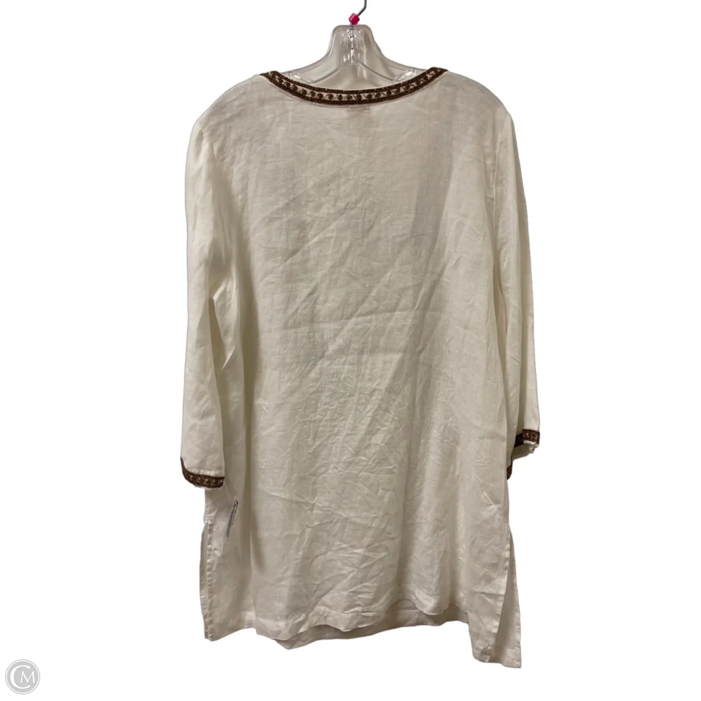 Tunic Long Sleeve By Chicos In White, Size: L