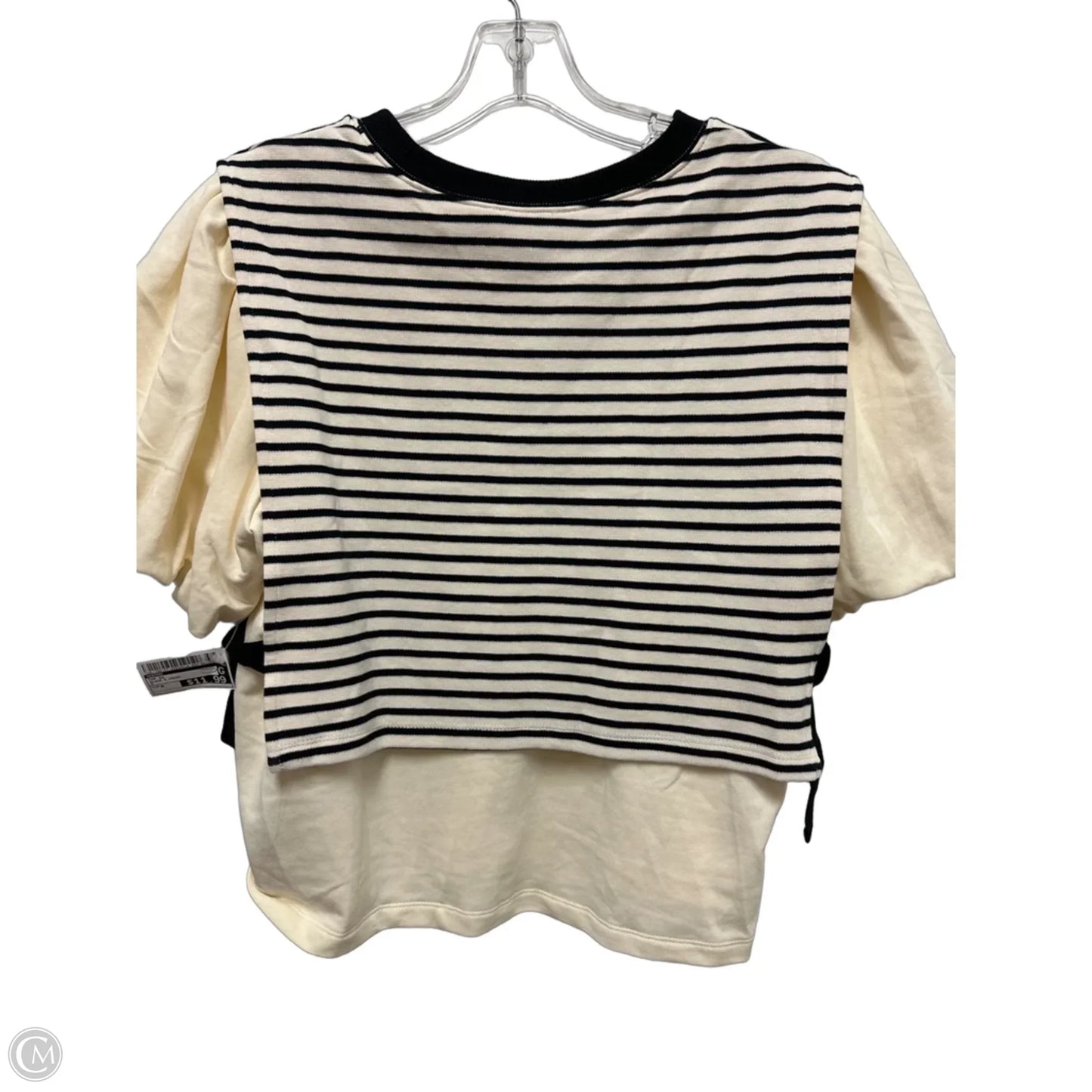 Top Short Sleeve By Entro In Black & Cream, Size: M