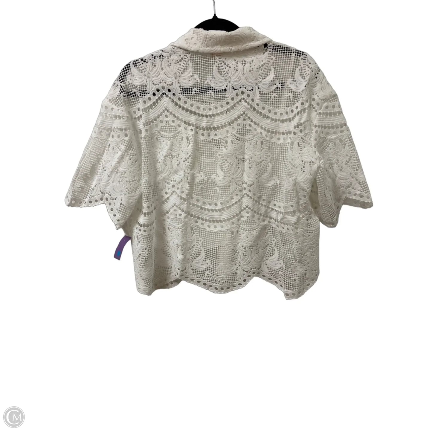 Blouse Short Sleeve By Fate In White, Size: S