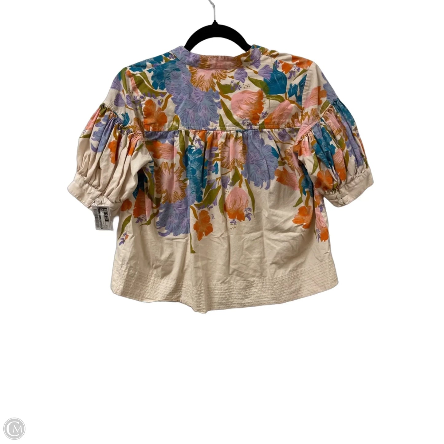 Top Short Sleeve By Anthropologie In Floral Print, Size: Sp
