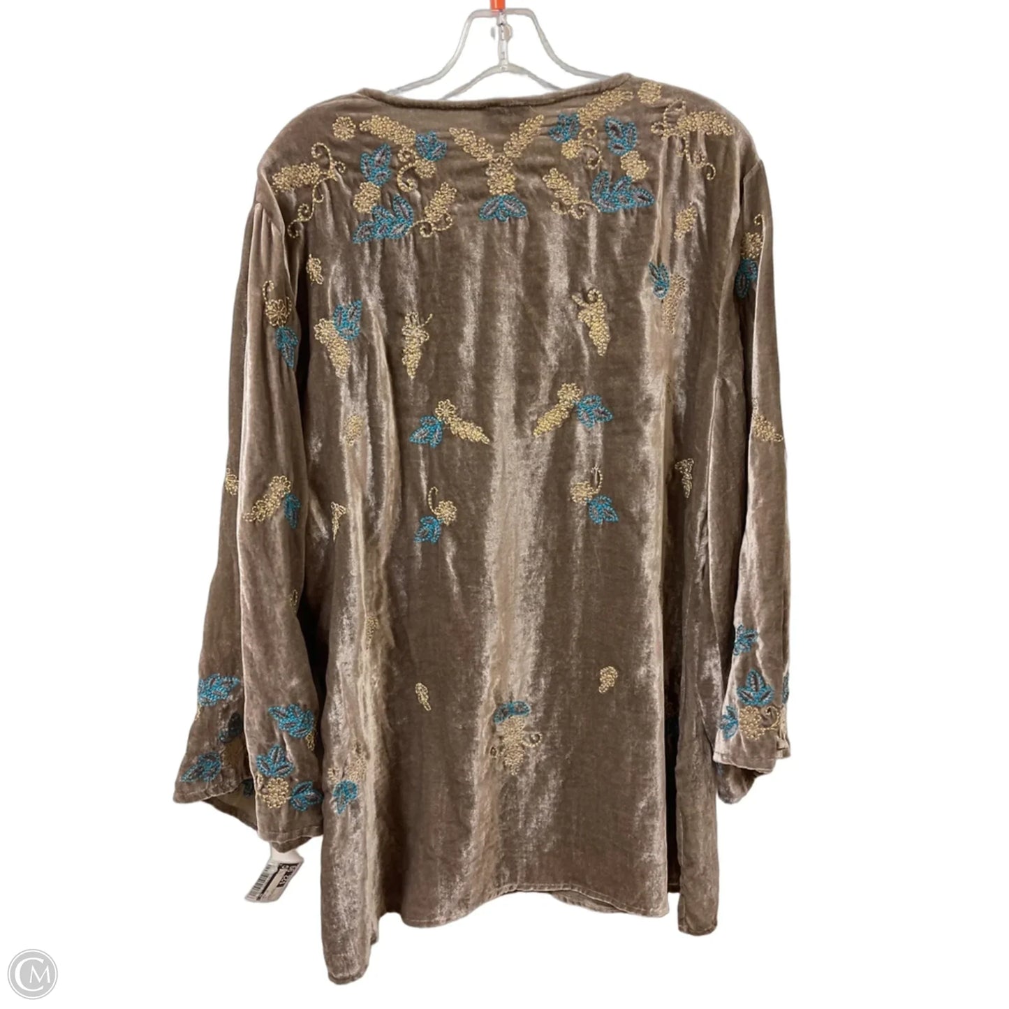 Tunic Long Sleeve By Cma In Tan, Size: L