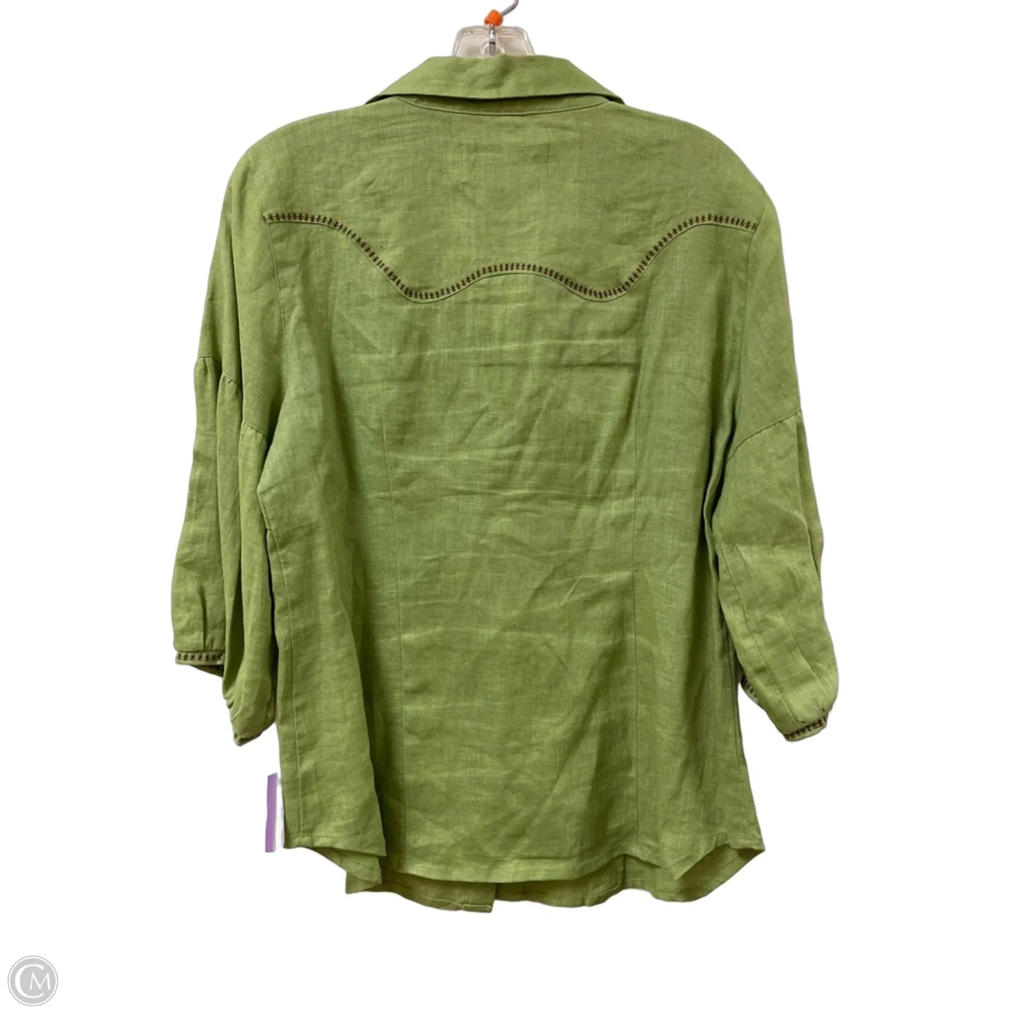 Blouse Long Sleeve By Cma In Green, Size: L