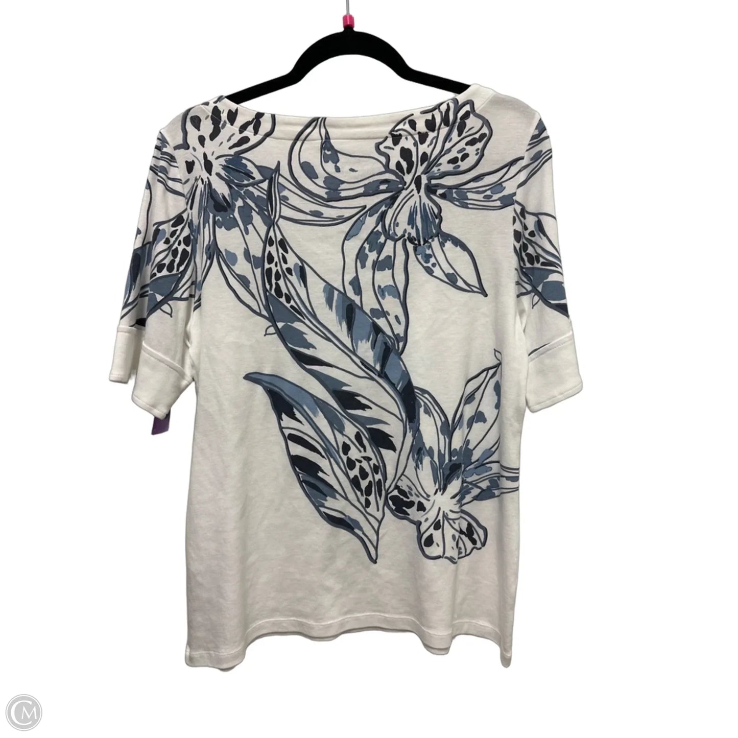 Top Short Sleeve By Chicos In White, Size: L