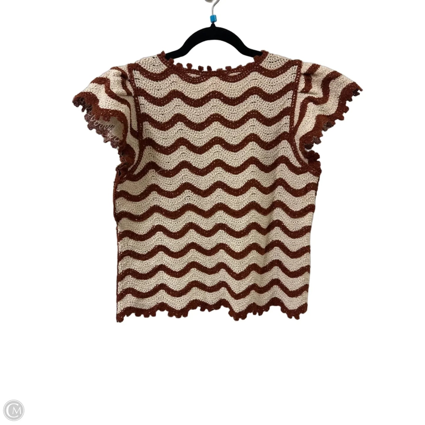 Sweater Short Sleeve By Ultra Pink In Brown, Size: S