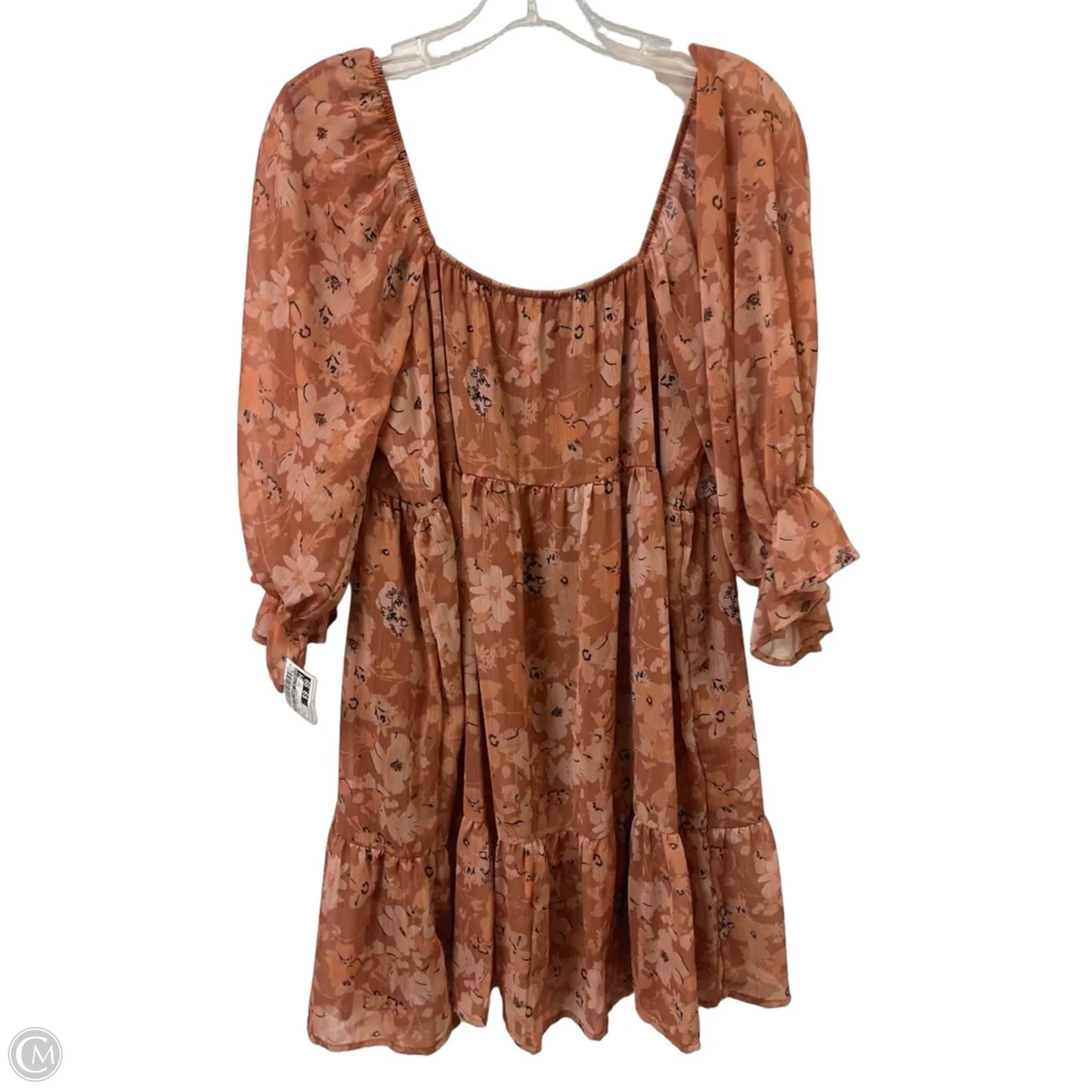 Dress Casual Short By Peach Love Cream California In Brown, Size: L