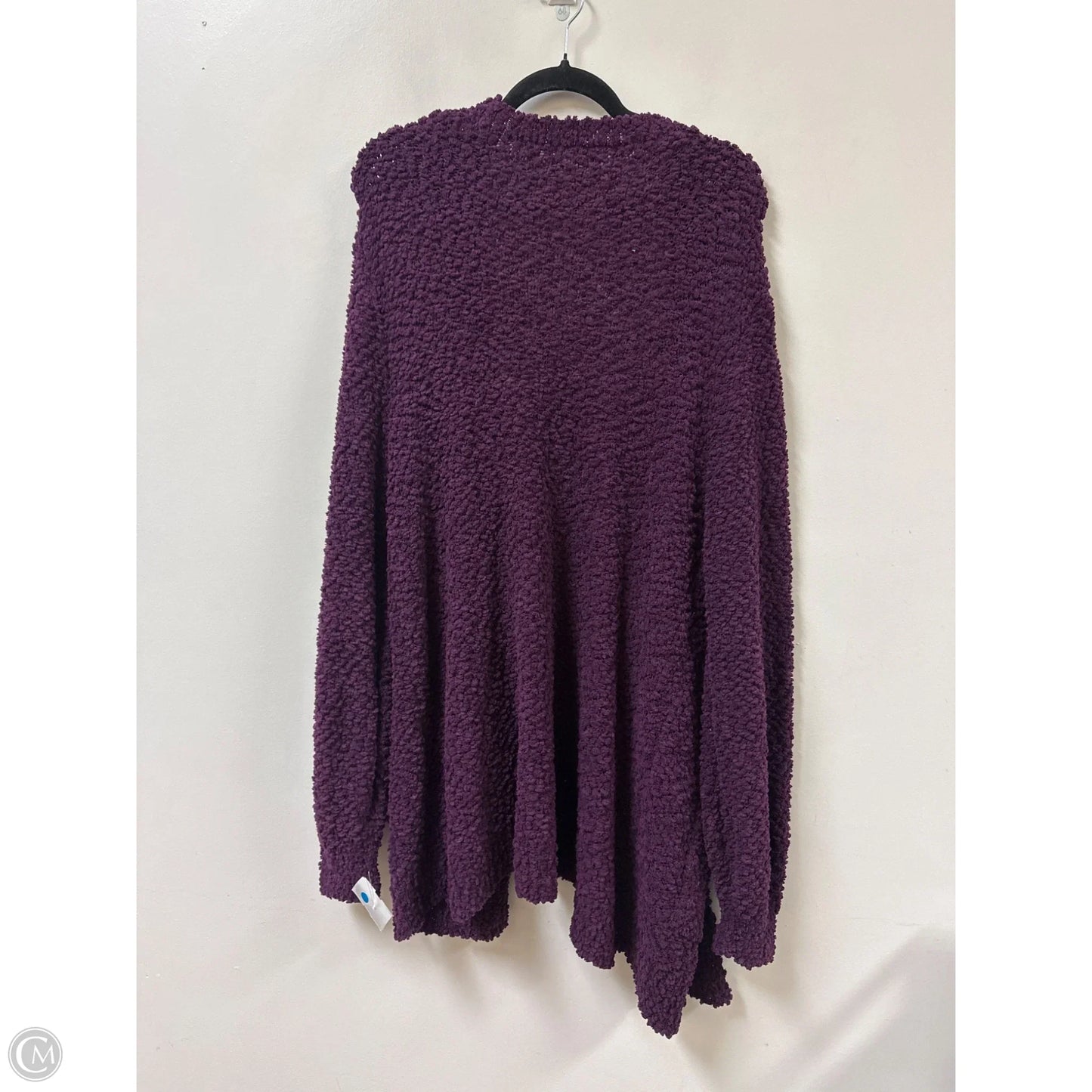 Sweater Cardigan By Impressions In Purple, Size: Xl