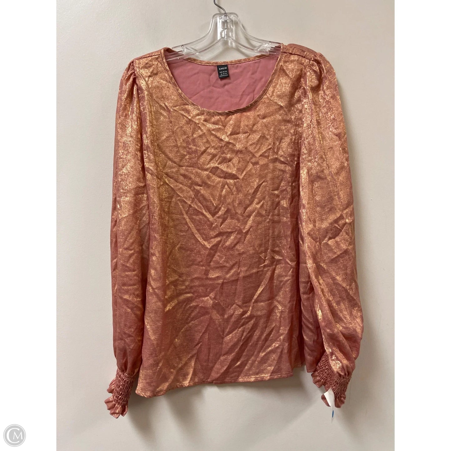 Top Long Sleeve By Shein In Pink, Size: Xl