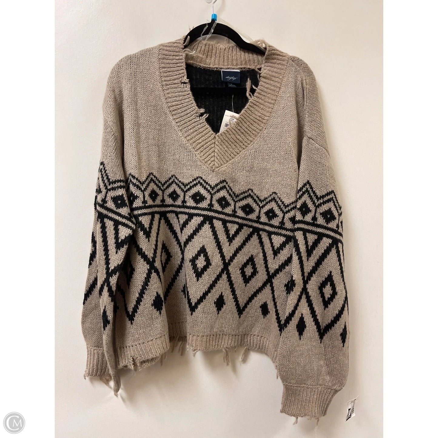 Sweater By Daytrip In Black & Brown, Size: L