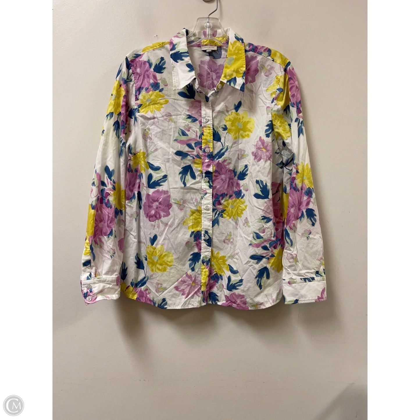 Blouse Long Sleeve By Talbots In Floral Print, Size: L
