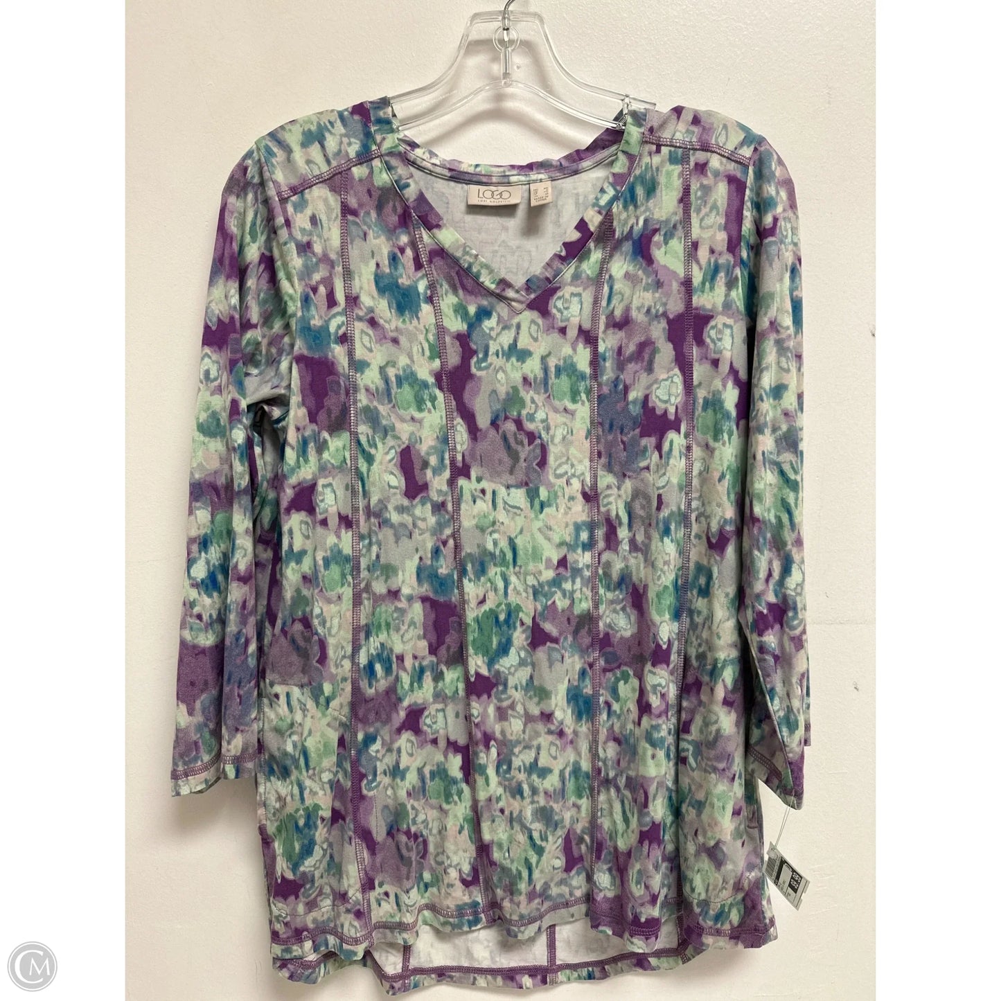 Top Long Sleeve By Logo In Green & Purple, Size: Xs