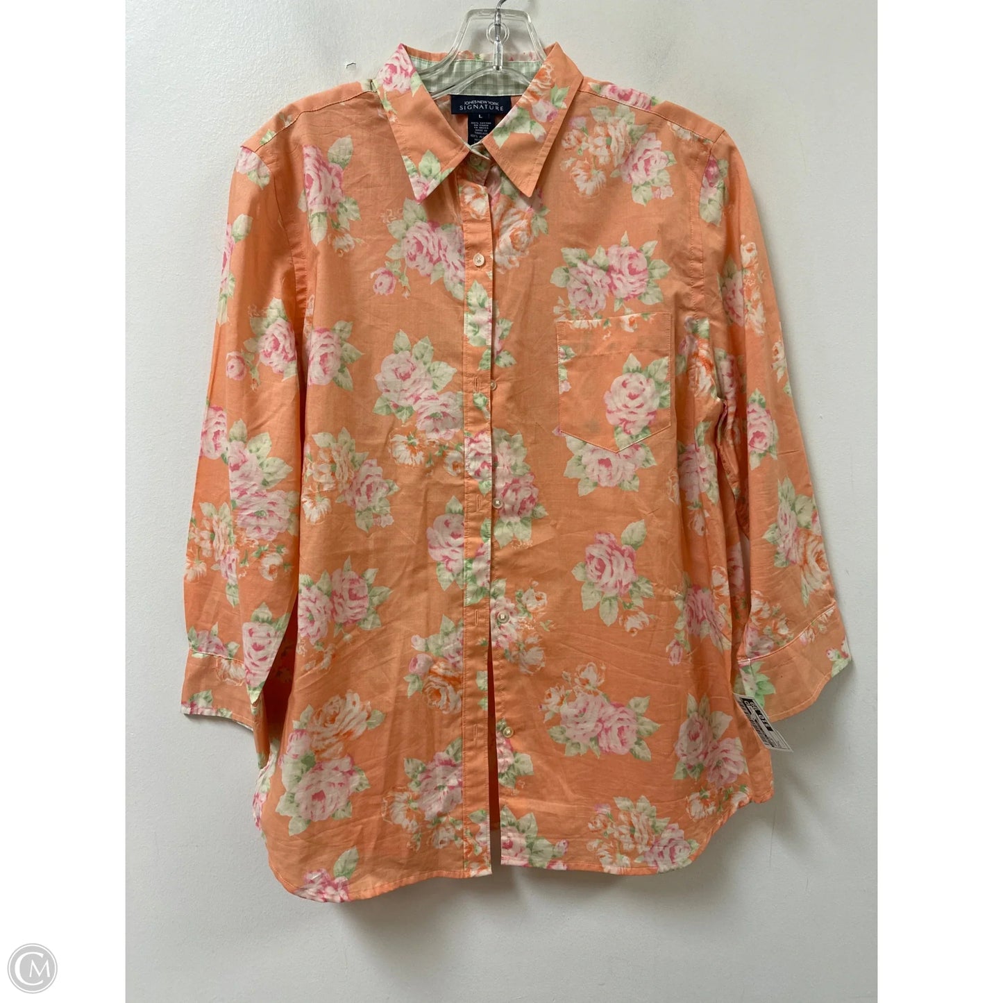 Top Long Sleeve By Jones New York In Orange, Size: L
