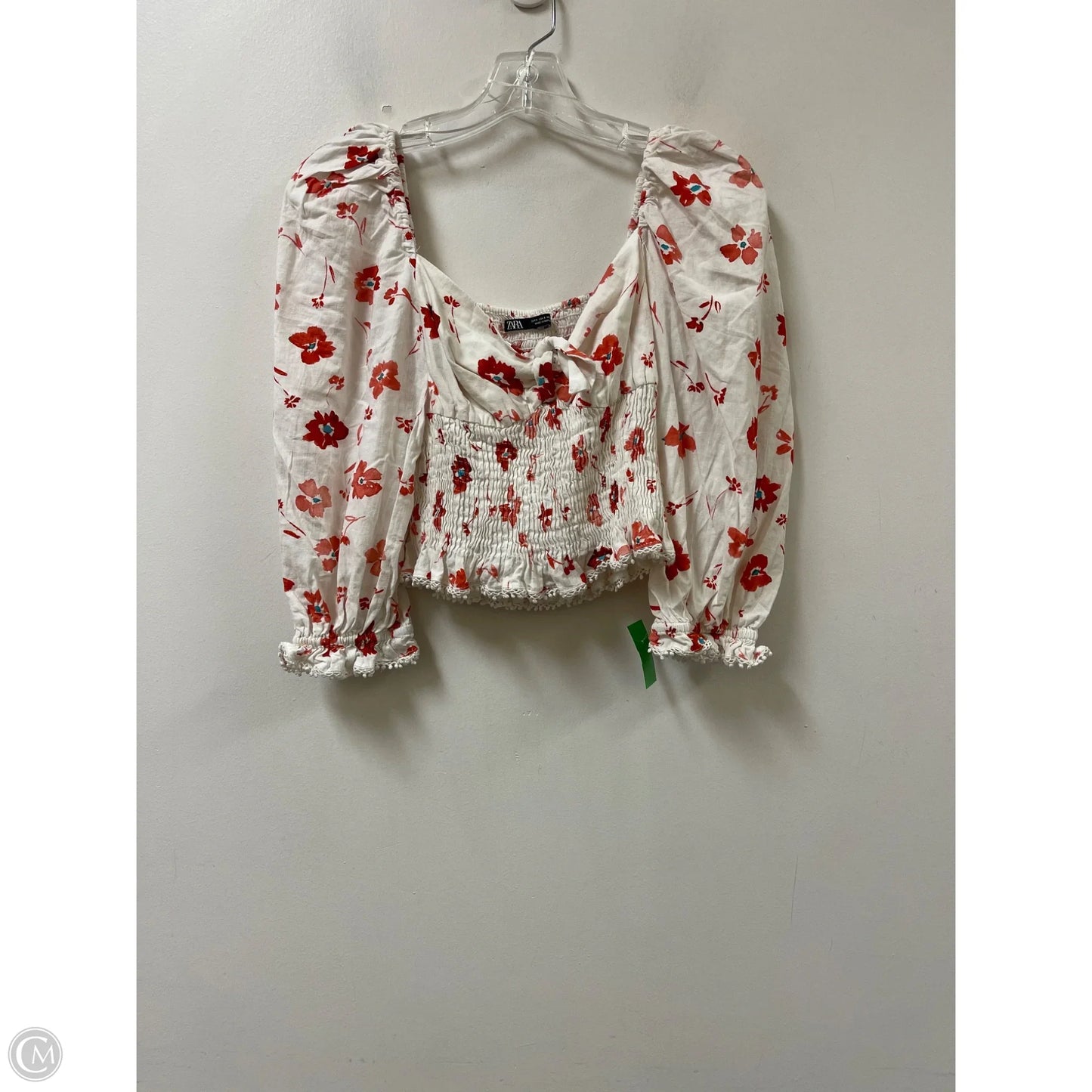 Top Long Sleeve By Zara In Cream, Size: S