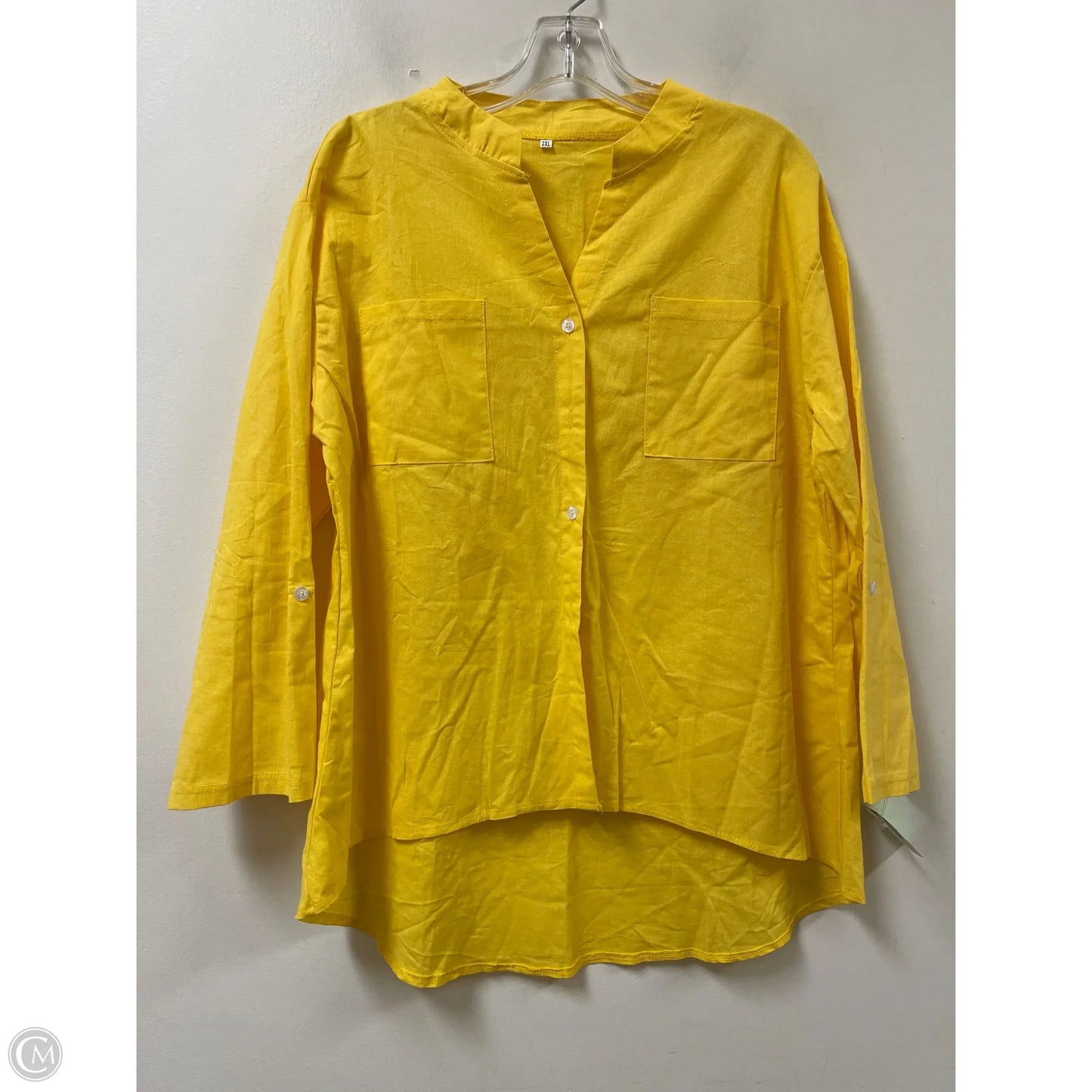 Top Long Sleeve By Clothes Mentor In Yellow, Size: 2x