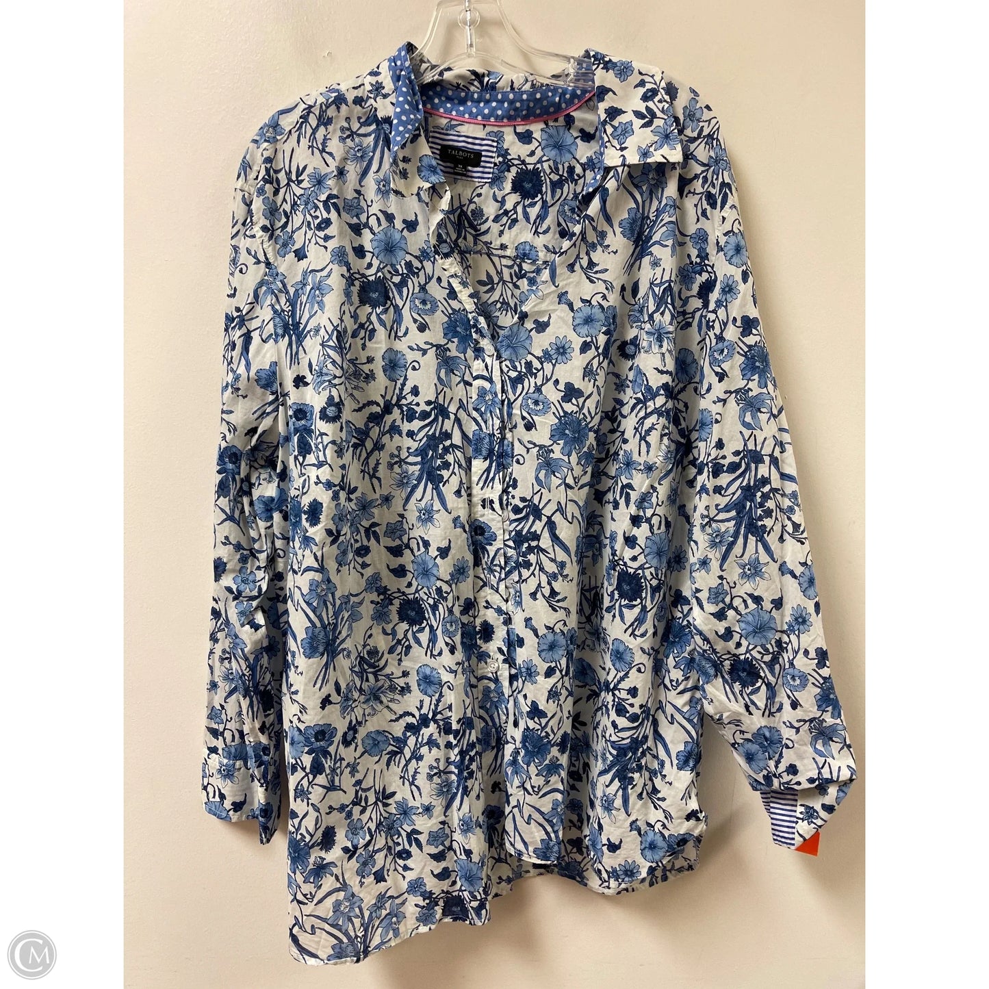 Blouse Long Sleeve By Talbots In Blue, Size: 3x