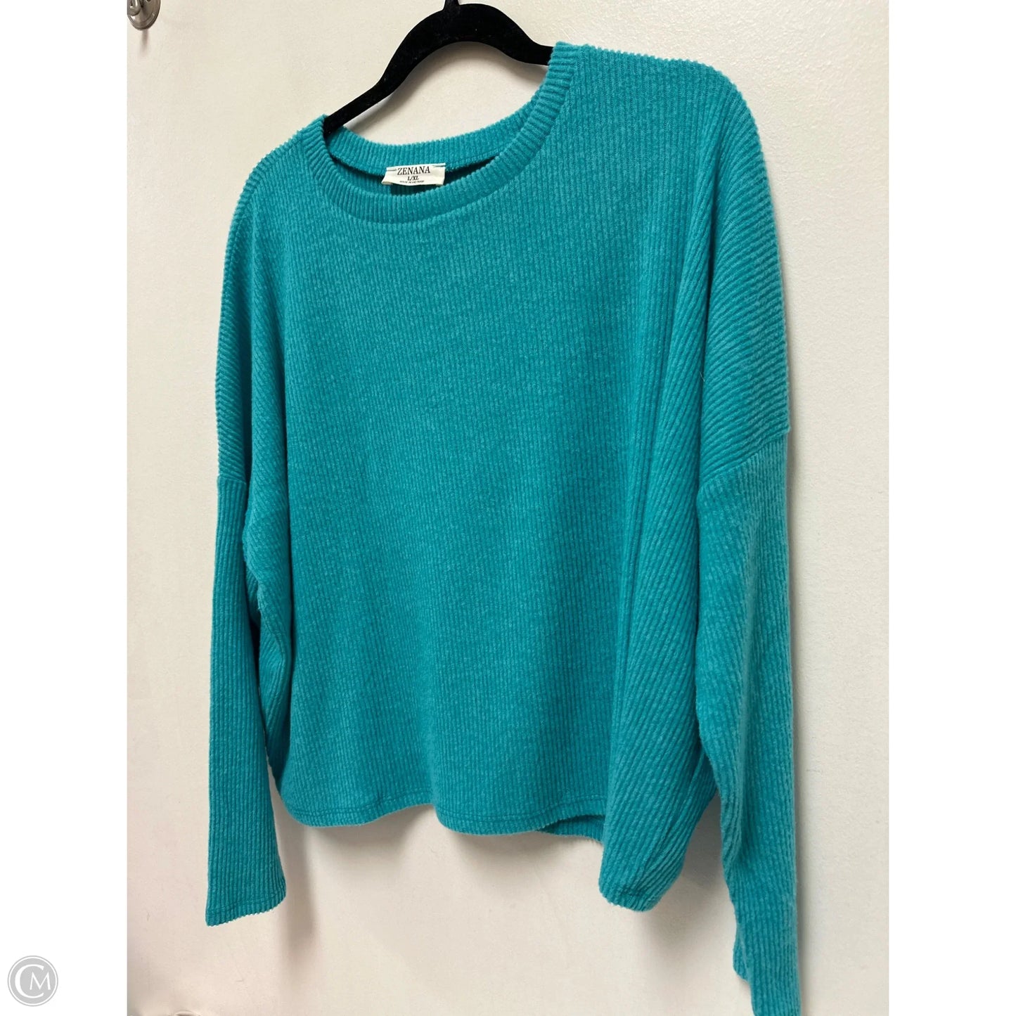 Sweater By Zenana In Green, Size: L