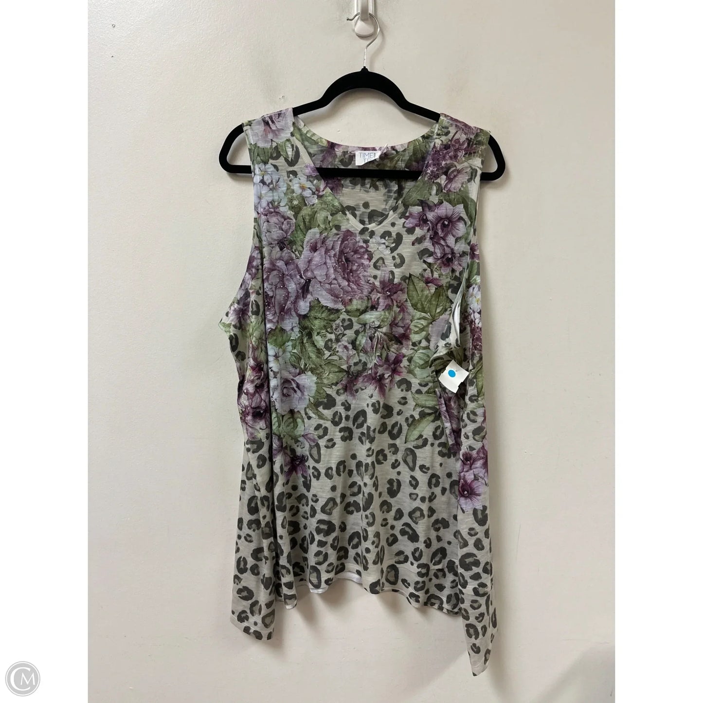 Top Sleeveless By Time And Tru In Animal Print, Size: 2x