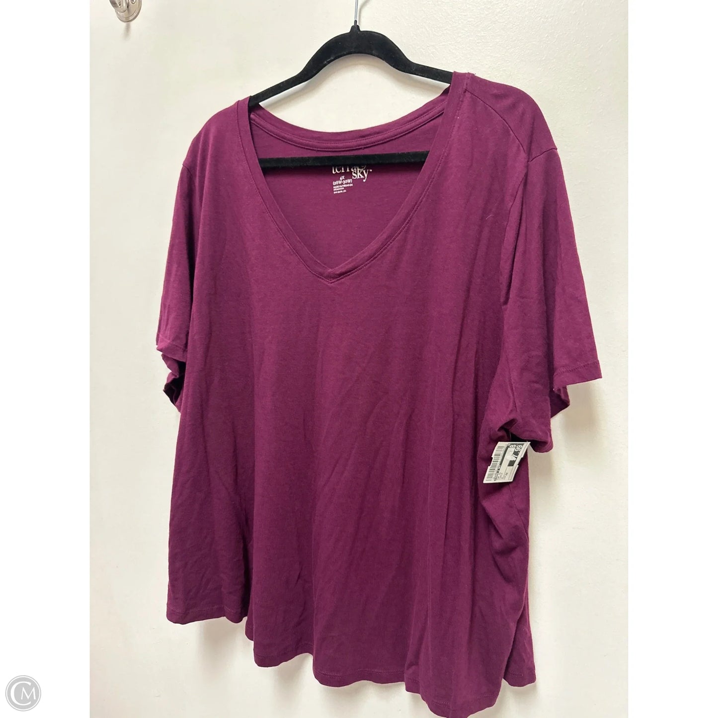 Top Short Sleeve By Terra & Sky In Purple, Size: 4x