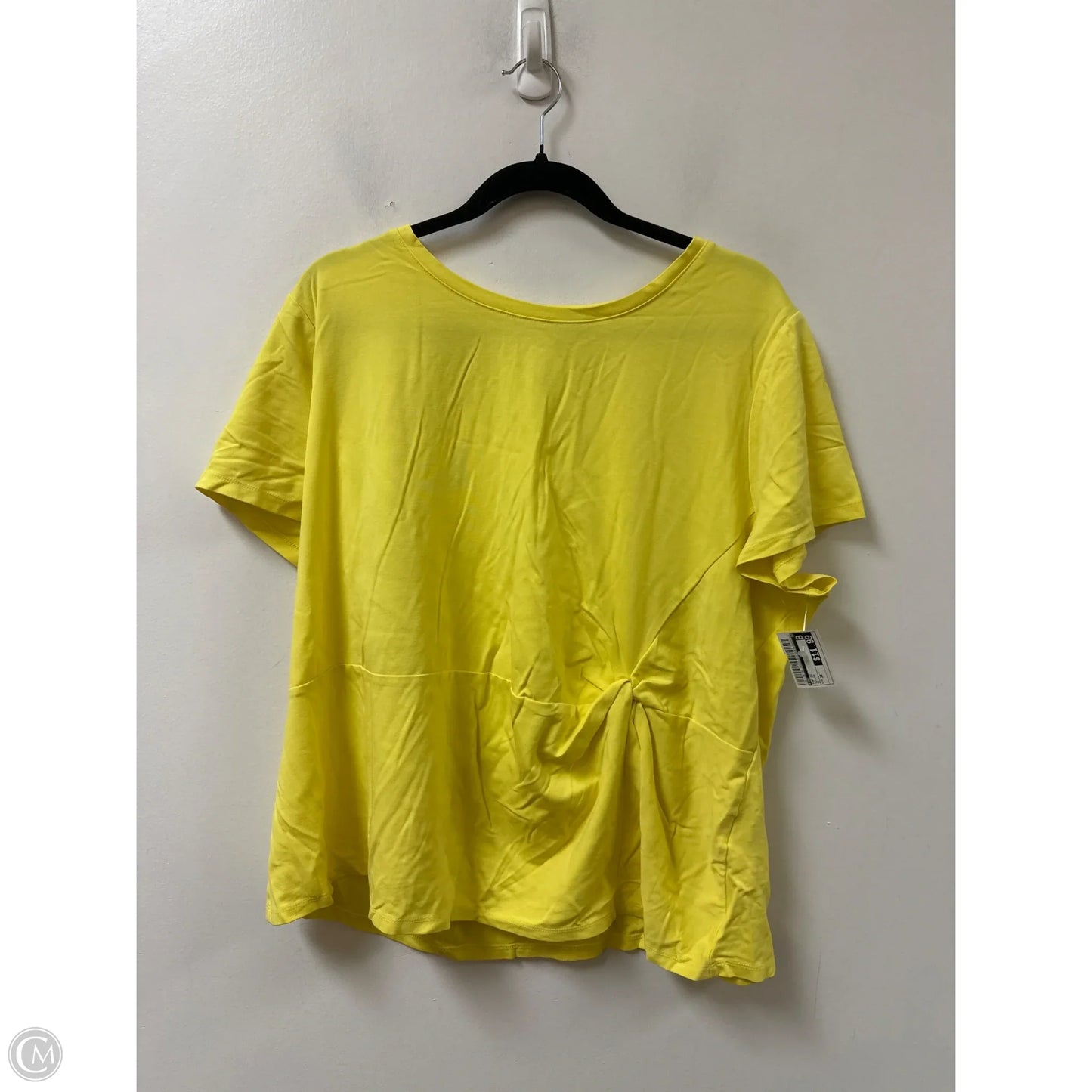 Top Short Sleeve By Inc In Yellow, Size: 3x