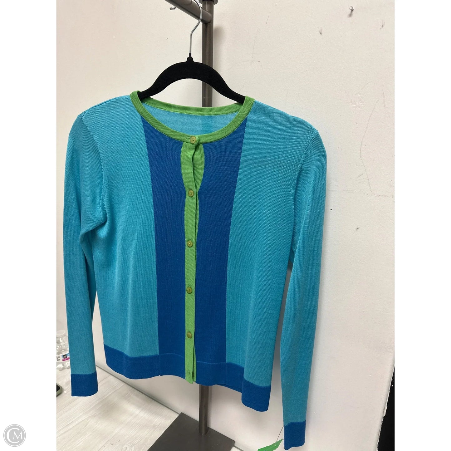 Sweater Cardigan By Clothes Mentor In Blue & Green, Size: S