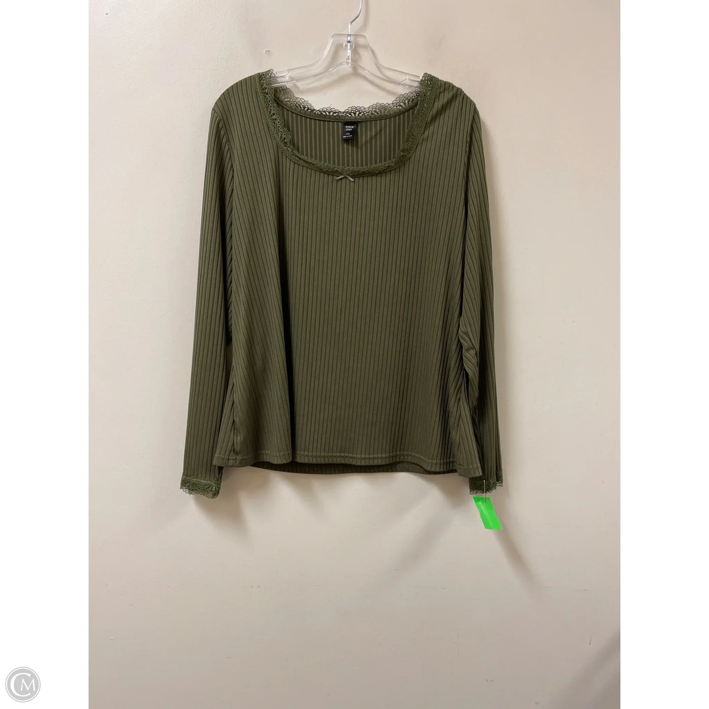 Top Long Sleeve By Shein In Green, Size: 4x