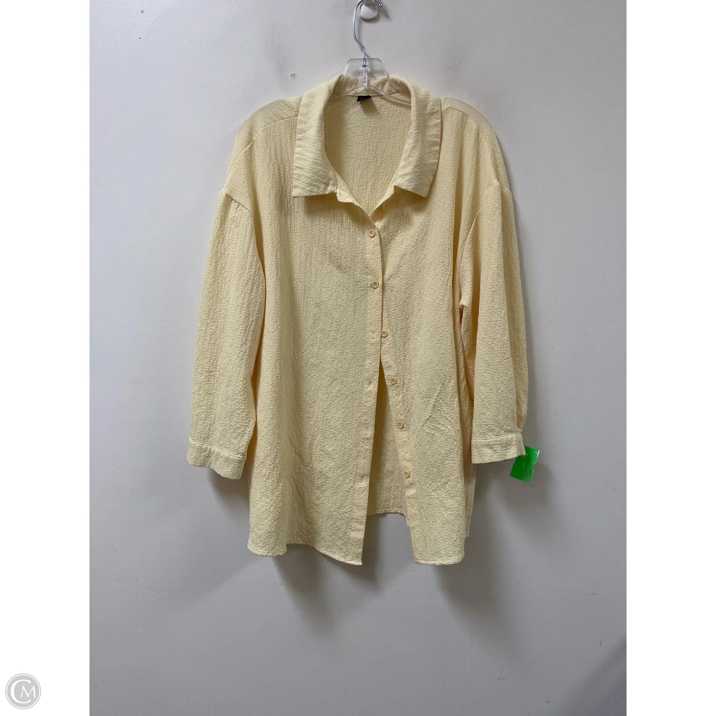 Blouse Long Sleeve By Shein In Yellow, Size: 3x