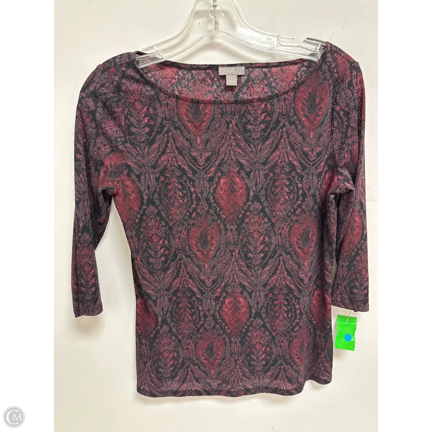Top Long Sleeve By J. Jill In Black & Red, Size: S