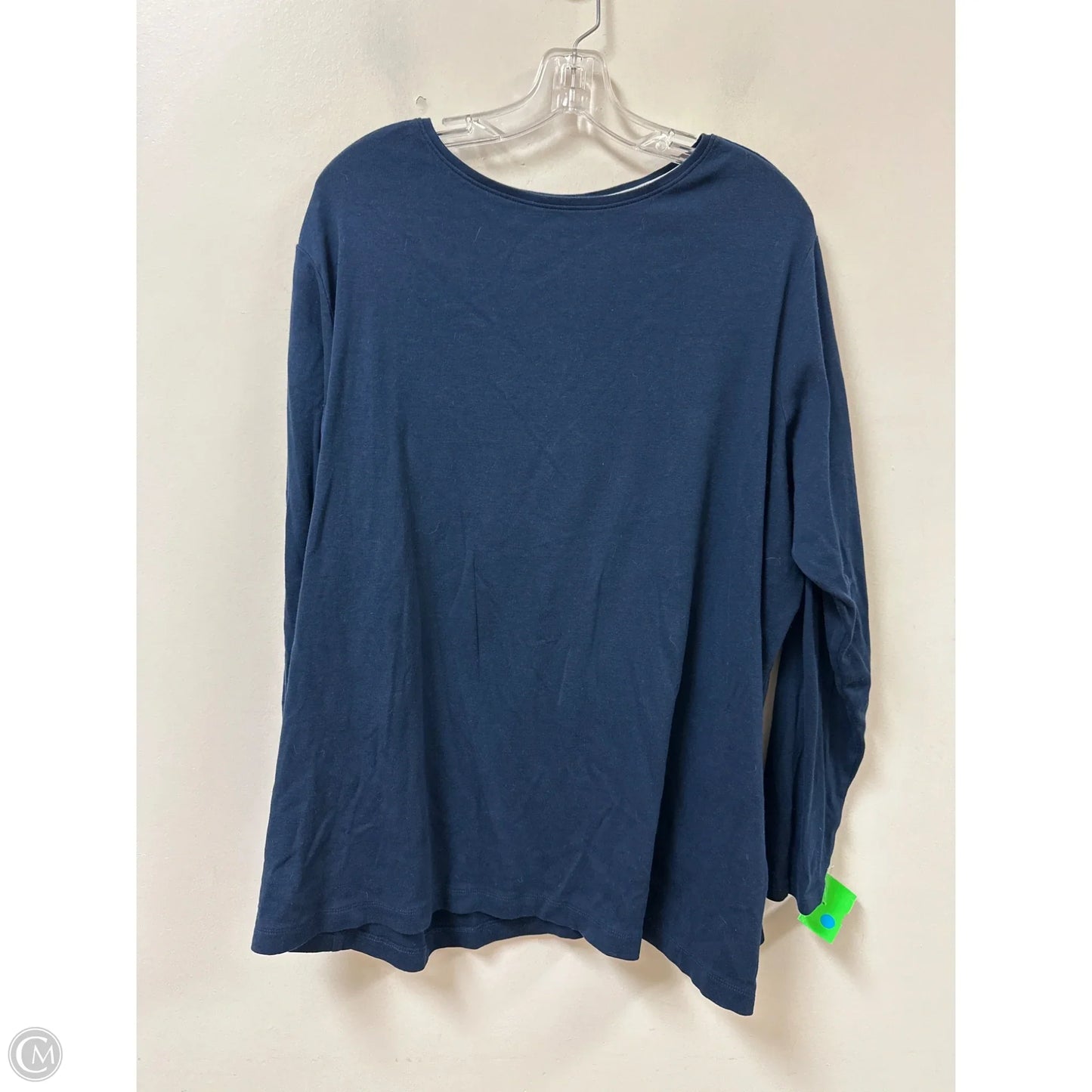 Top Long Sleeve By Croft And Barrow In Navy, Size: 3x