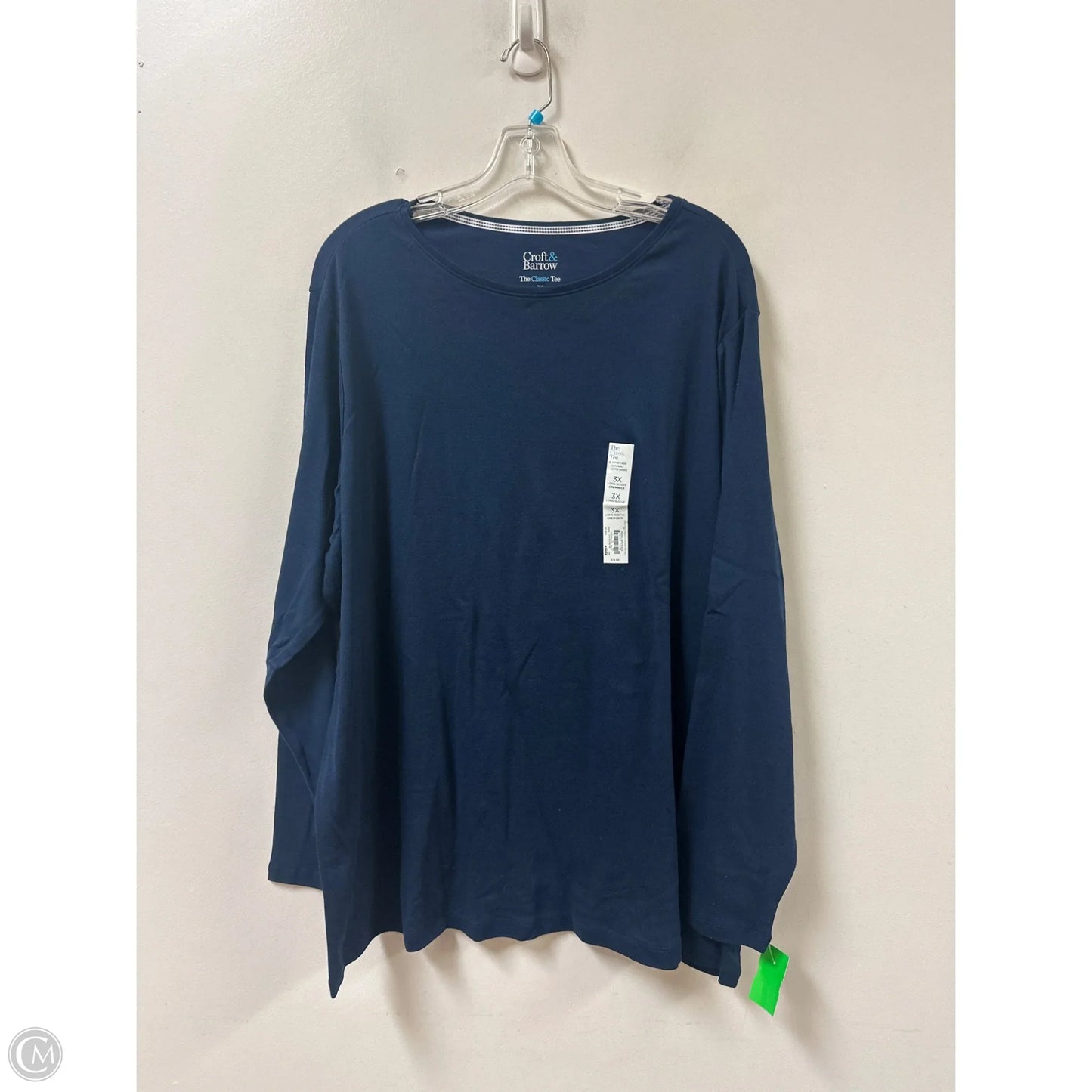 Top Long Sleeve By Croft And Barrow In Navy, Size: 3x