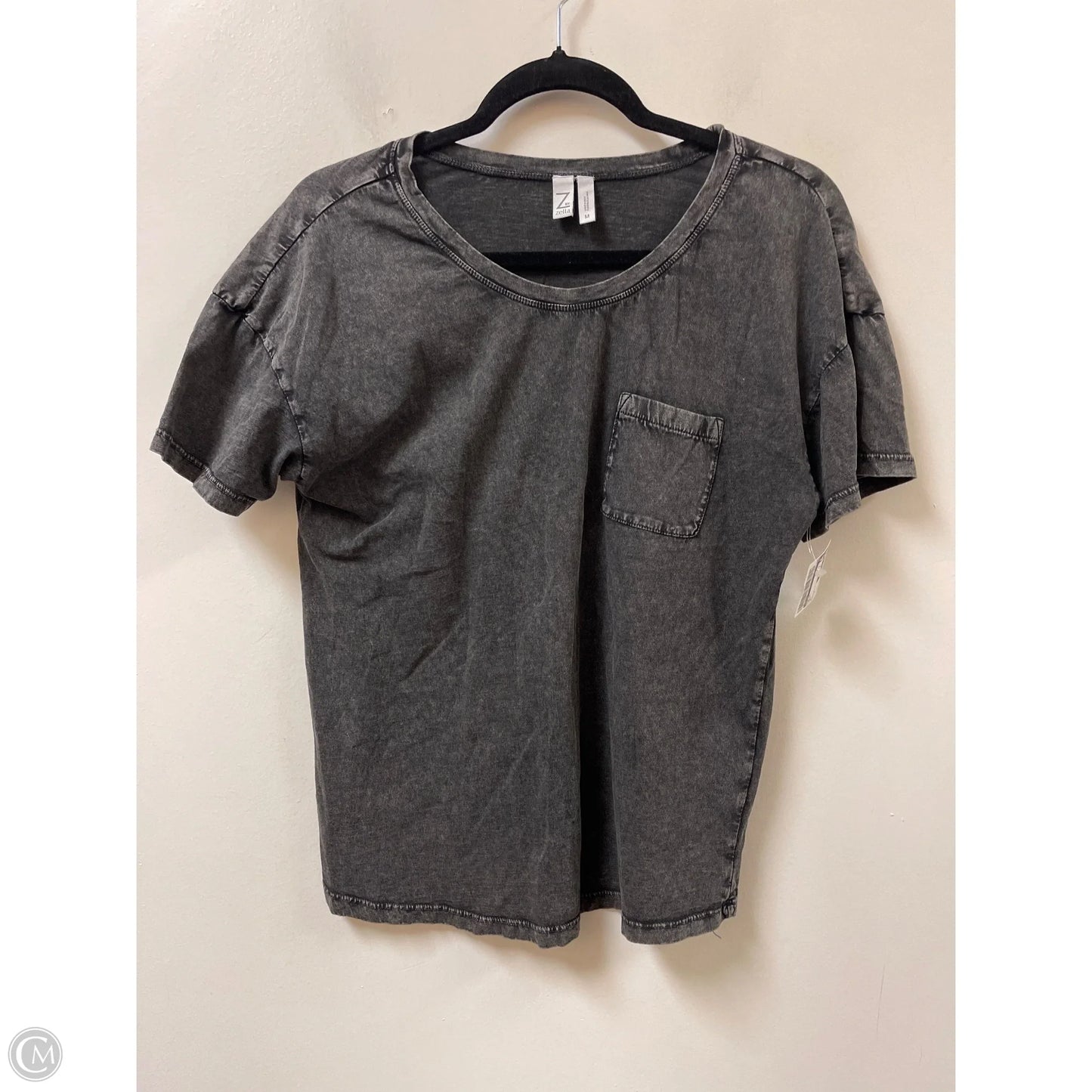 Top Short Sleeve By Zella In Grey, Size: M