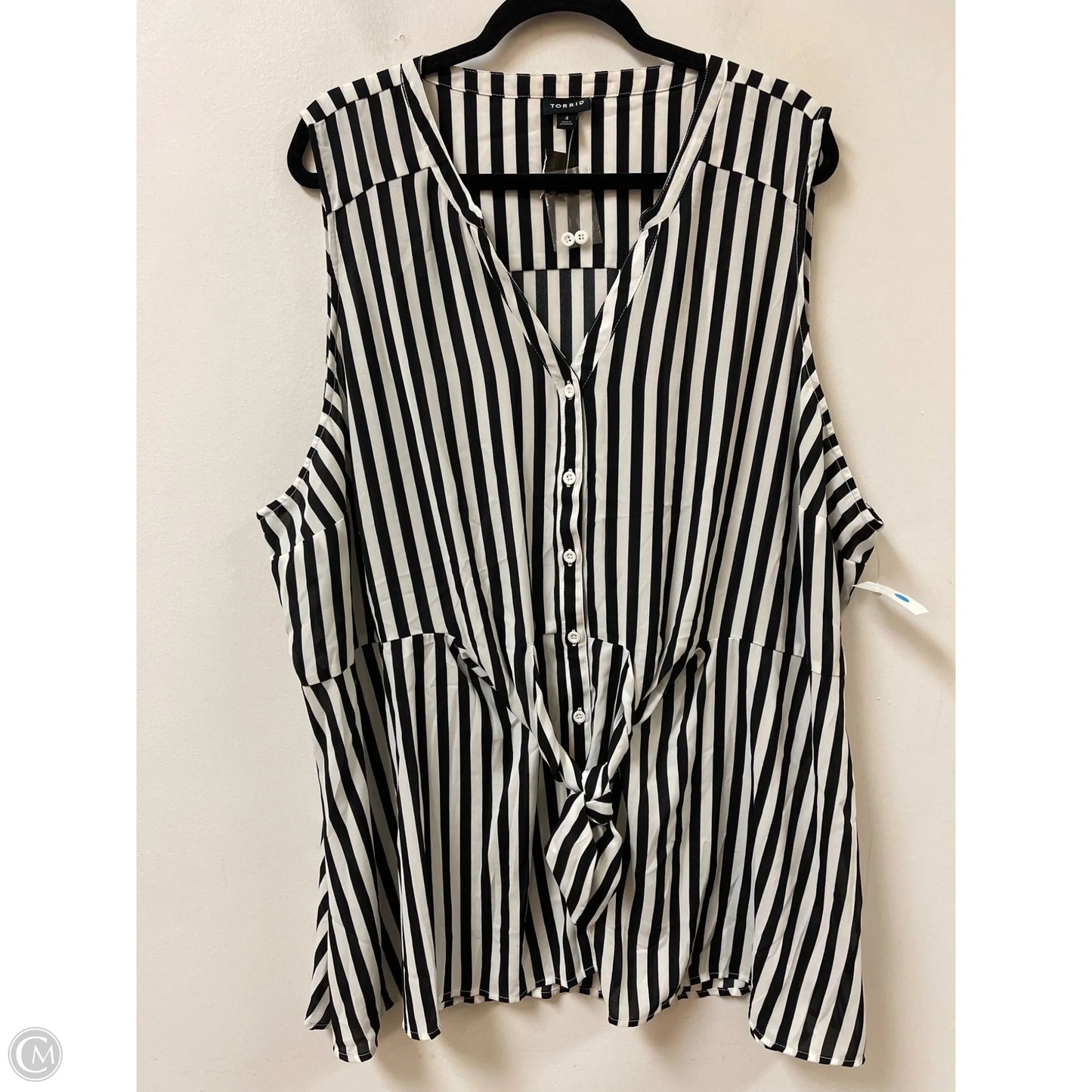 Top Sleeveless By Torrid In Black & White, Size: 4x