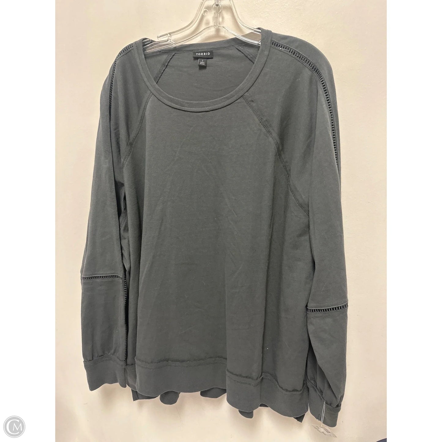 Top Long Sleeve By Torrid In Grey, Size: 1x