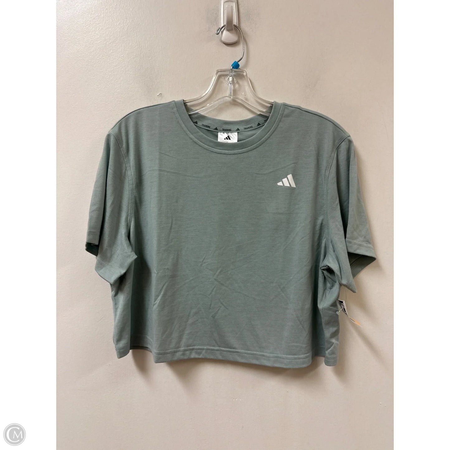 Athletic Top Short Sleeve By Adidas In Green, Size: M