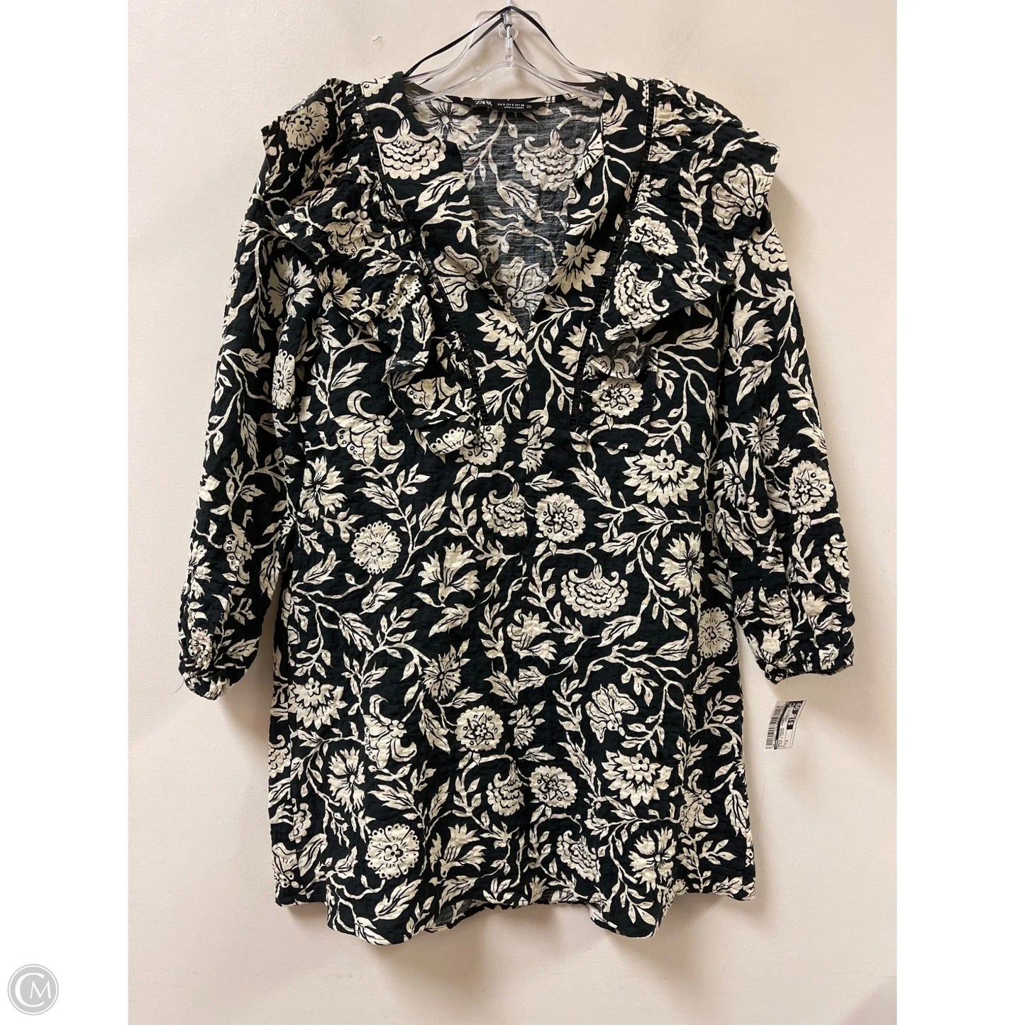 Dress Casual Short By Zara In Black & Cream, Size: S