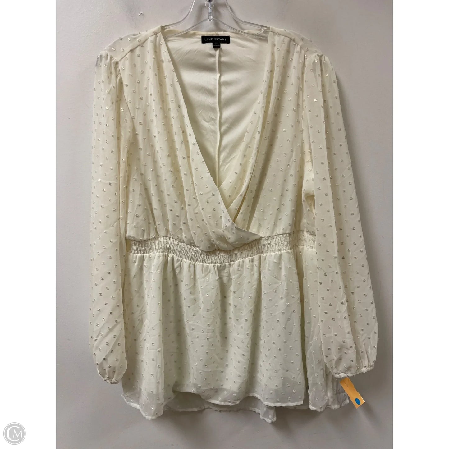 Top Long Sleeve By Lane Bryant In Cream, Size: 1x