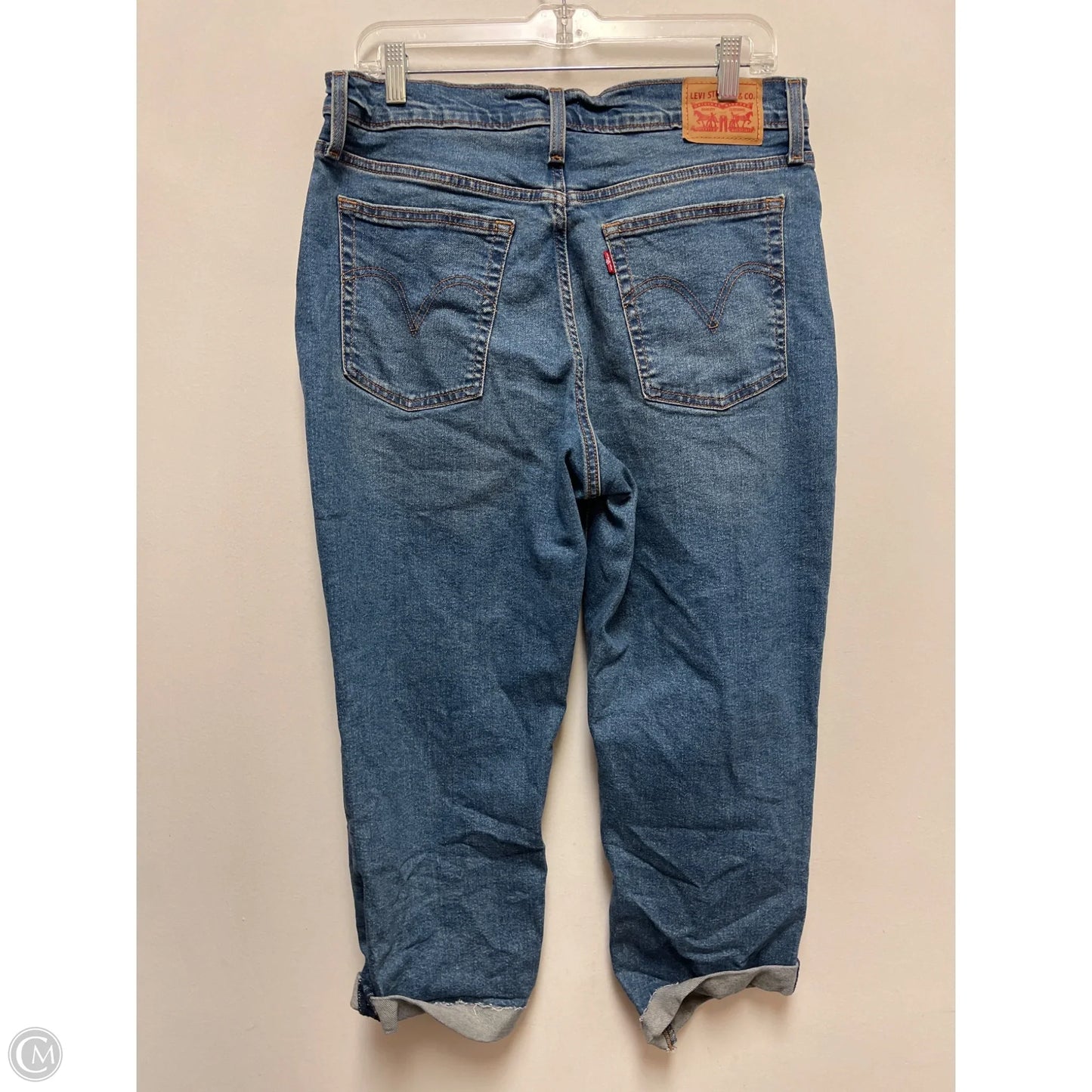 Jeans Straight By Levis In Blue Denim, Size: 14