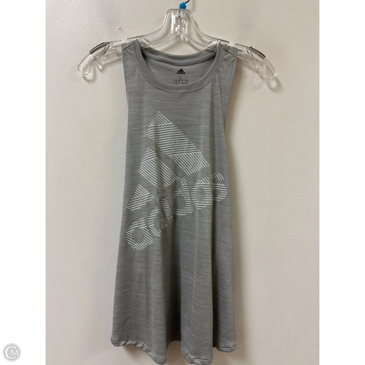 Athletic Tank Top By Adidas In Grey, Size: L