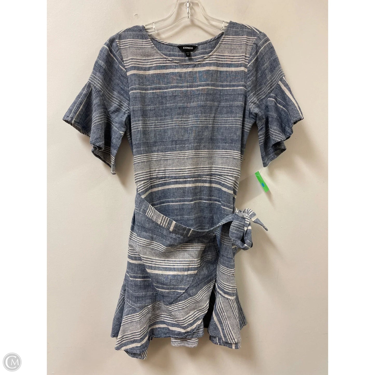 Dress Casual Short By Express In Blue & White, Size: S