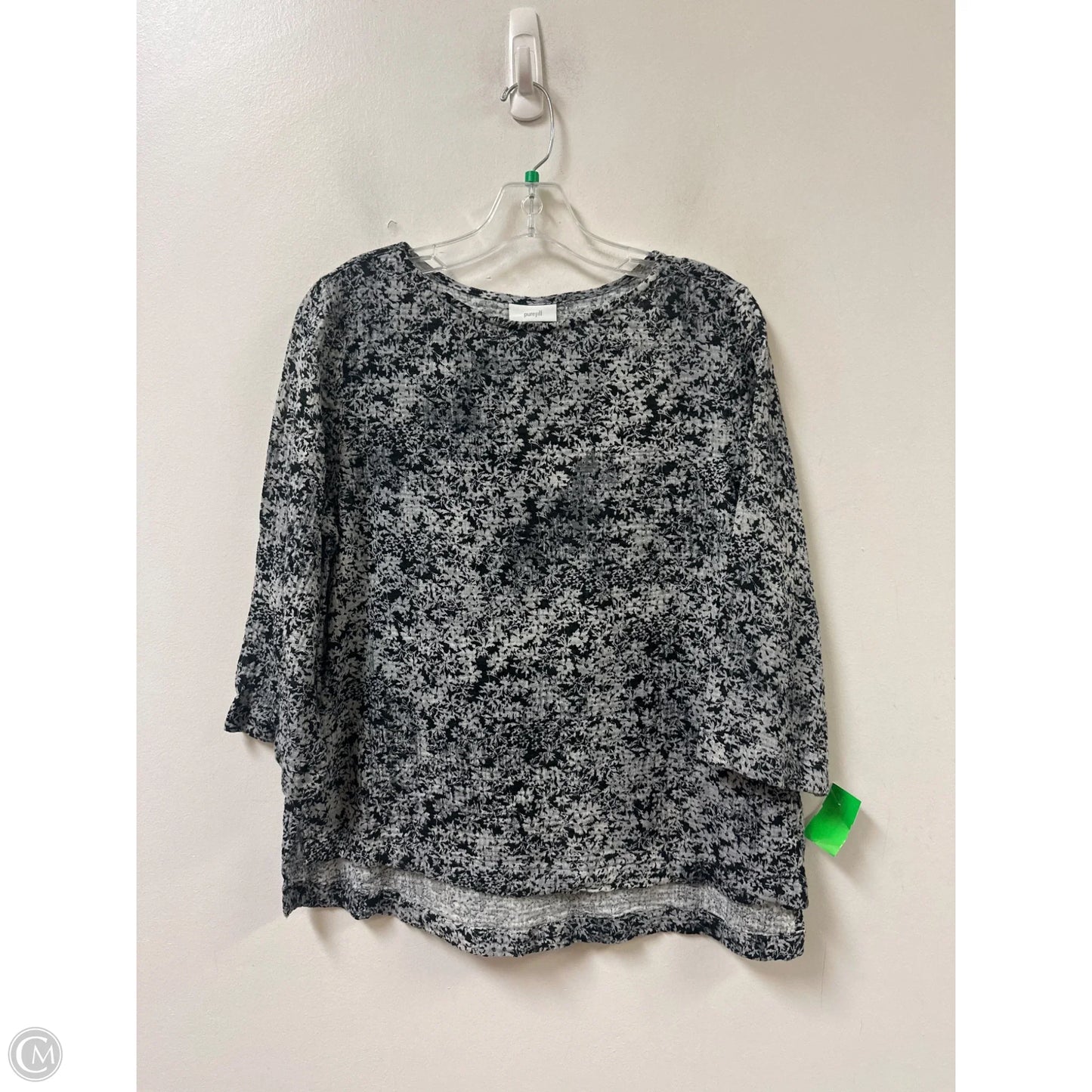Top Long Sleeve By Pure Jill In Black & Grey, Size: Mp