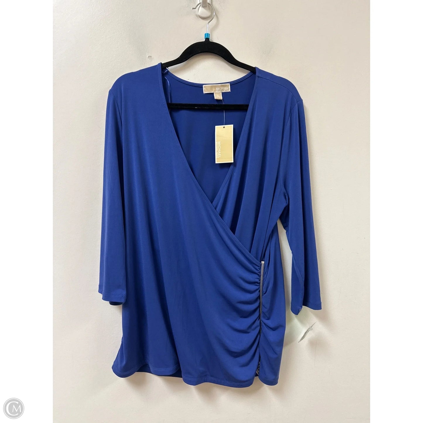 Top Long Sleeve By Michael By Michael Kors In Blue, Size: Xl