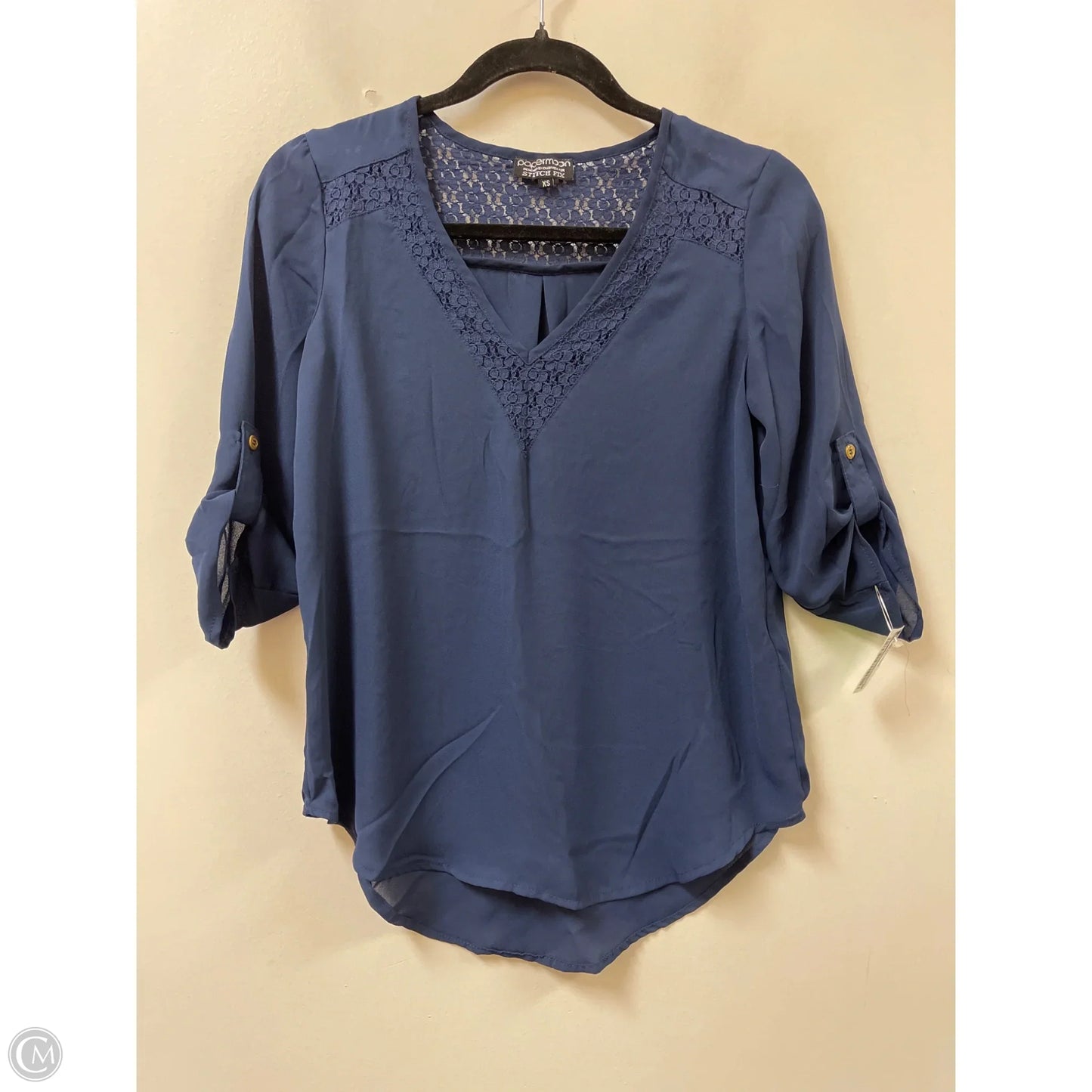 Top Long Sleeve By Papermoon In Navy, Size: Xs