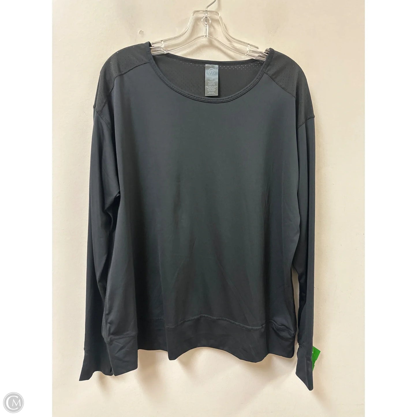 Athletic Top Long Sleeve Crewneck By Champion In Black, Size: 1x