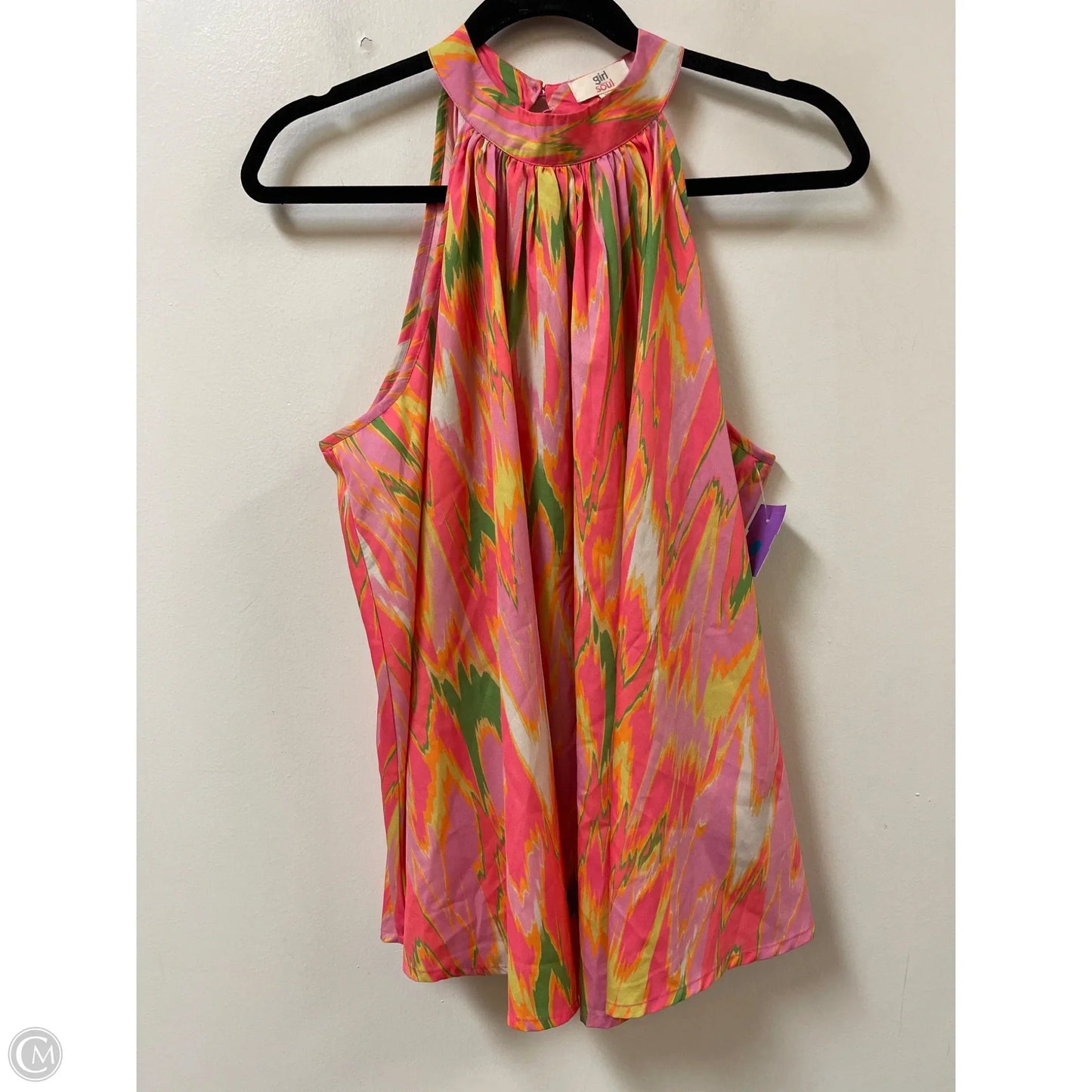 Top Sleeveless By Clothes Mentor In Green & Pink, Size: Xl