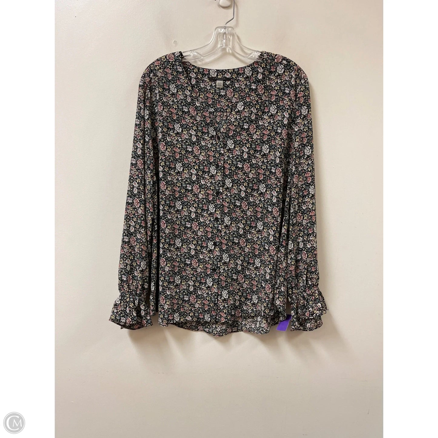 Blouse Long Sleeve By T Tahari In Floral Print, Size: Xl