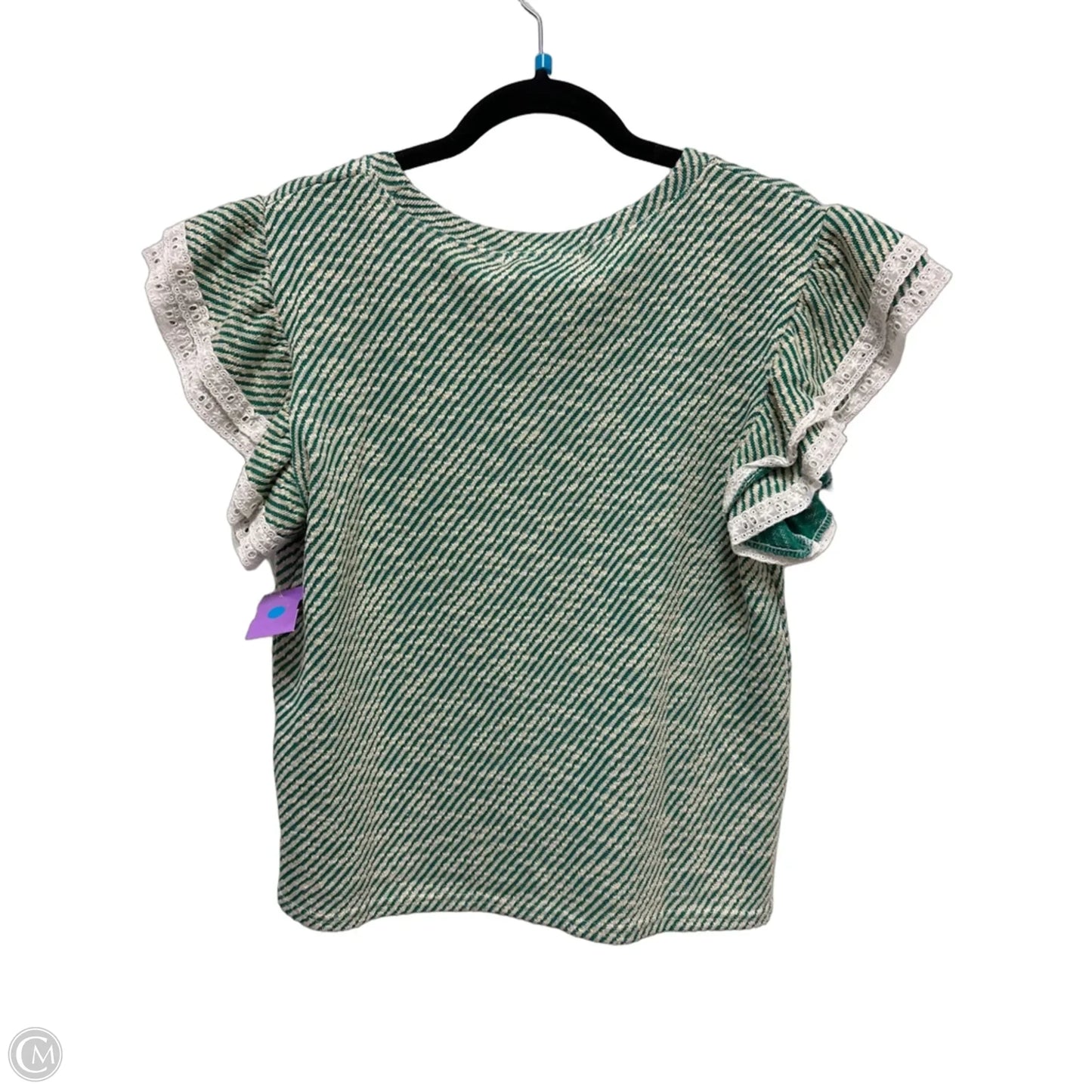 Top Short Sleeve By Clothes Mentor In Cream & Green, Size: S