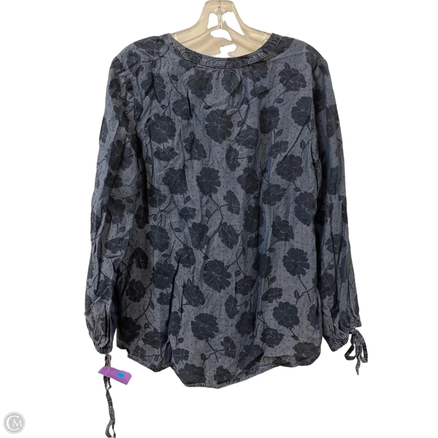 Top Long Sleeve By Liz Claiborne In Blue, Size: L