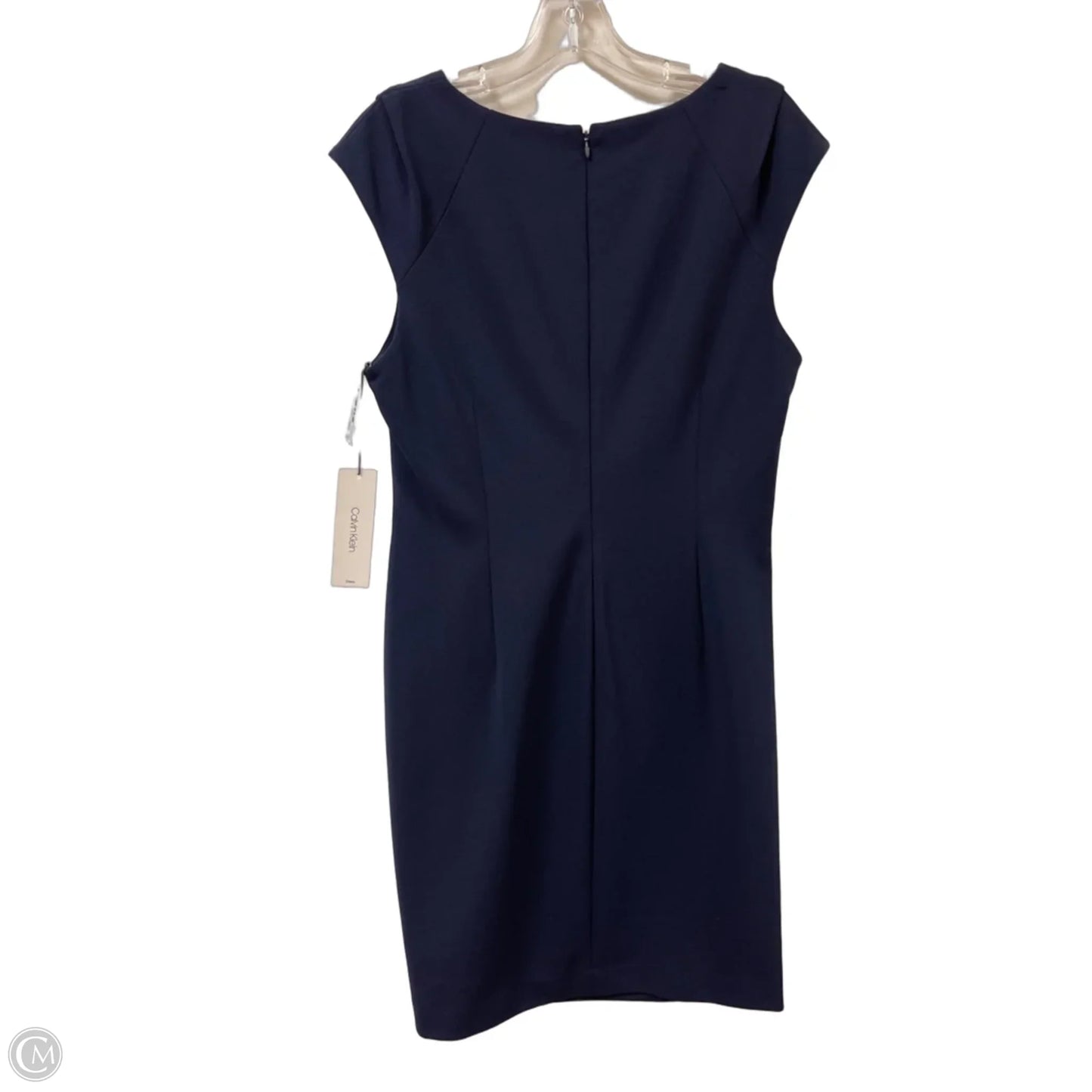 Dress Casual Midi By Calvin Klein In Navy, Size: L