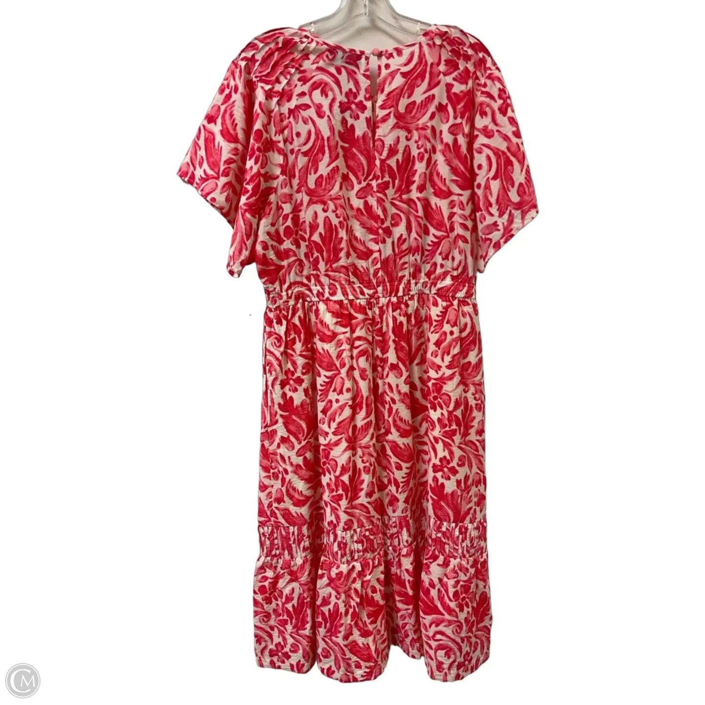 Dress Casual Midi By Lane Bryant In Pink & White, Size: L