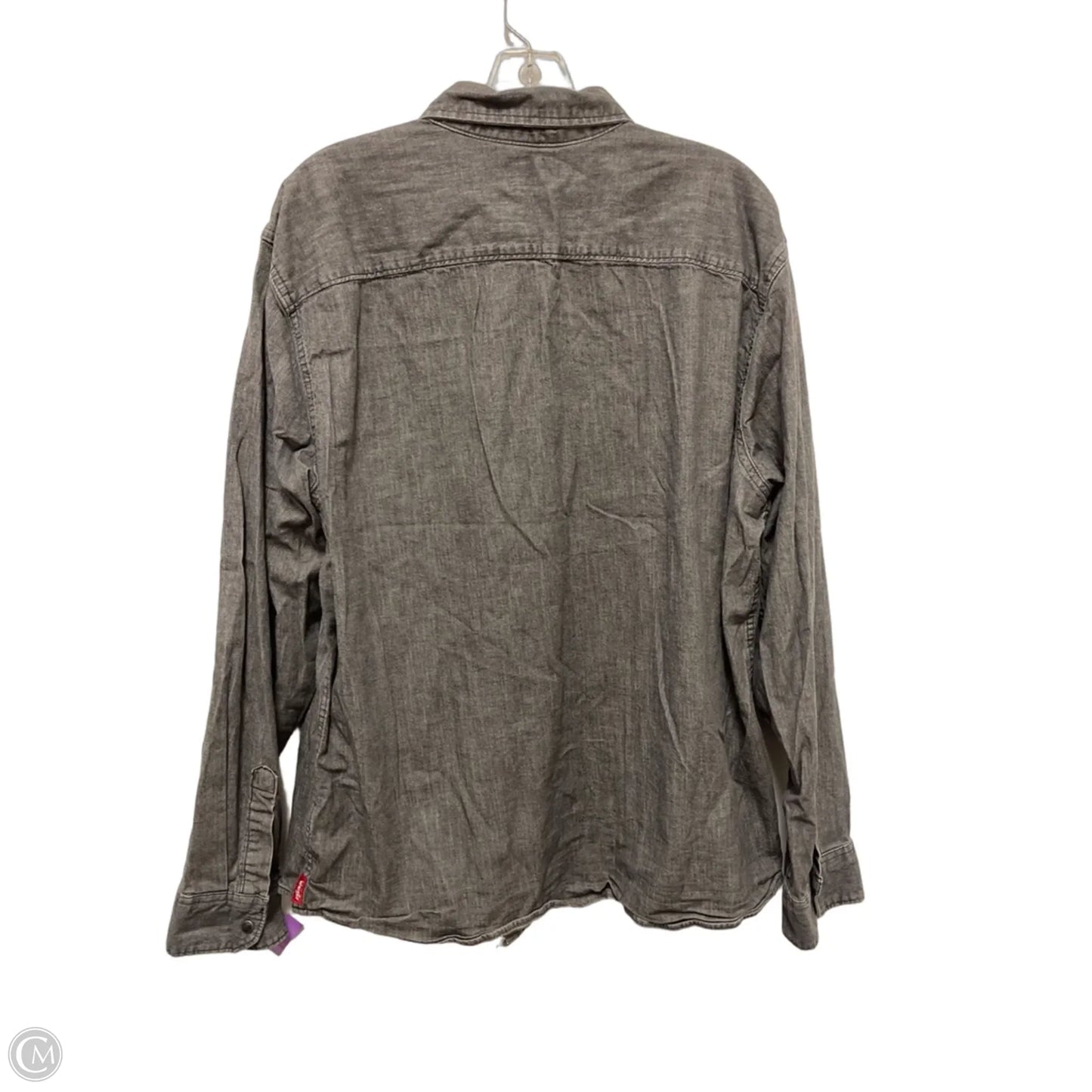 Blouse Long Sleeve By Wrangler In Grey, Size: Xl